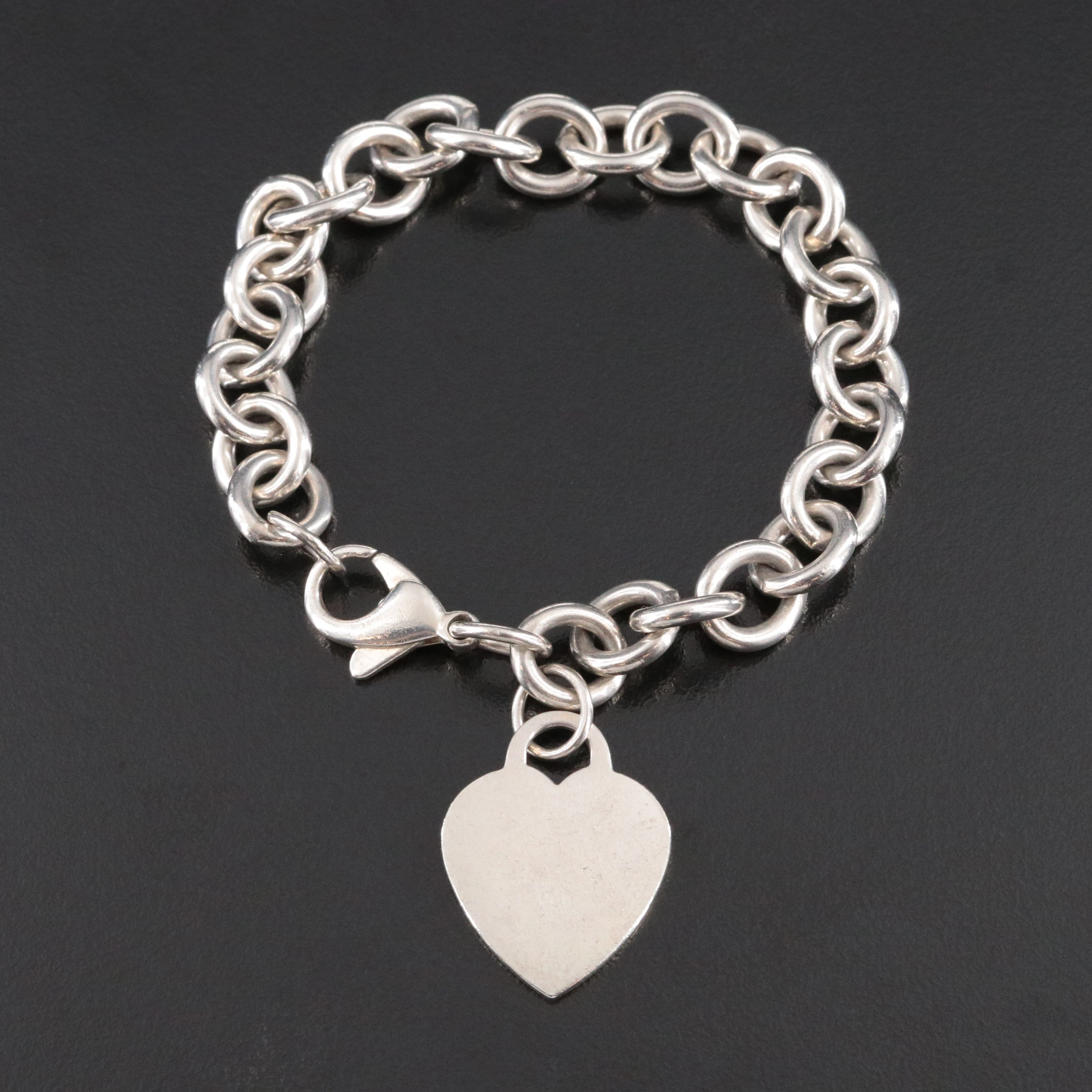 Tiffany & Co. Sterling Heart Charm Bracelet
