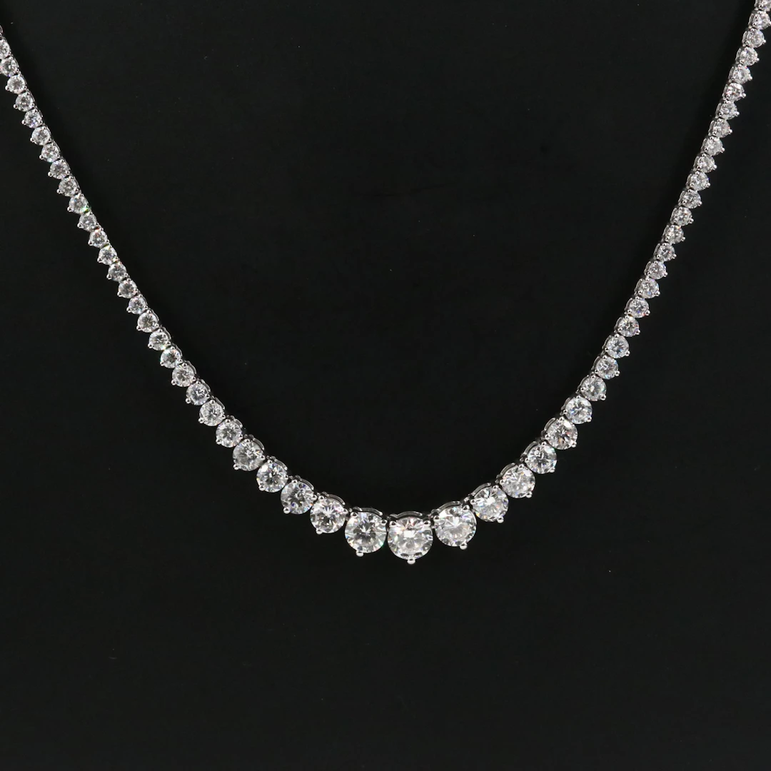 14K 10.30 CTW Lab Grown Diamond Rivière Necklace