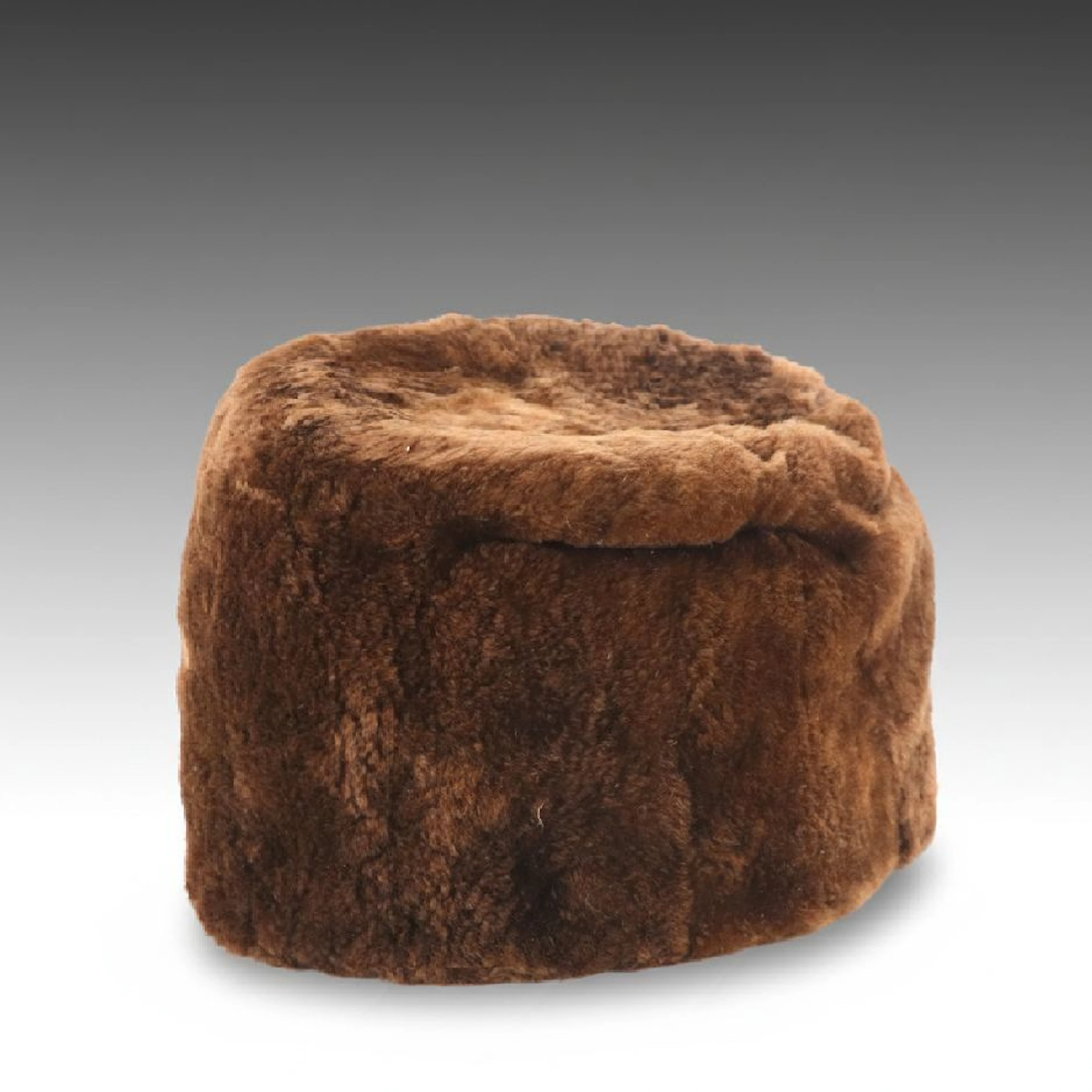 Russian Sheared Muskrat Fur Cossack Hat with Hat Box