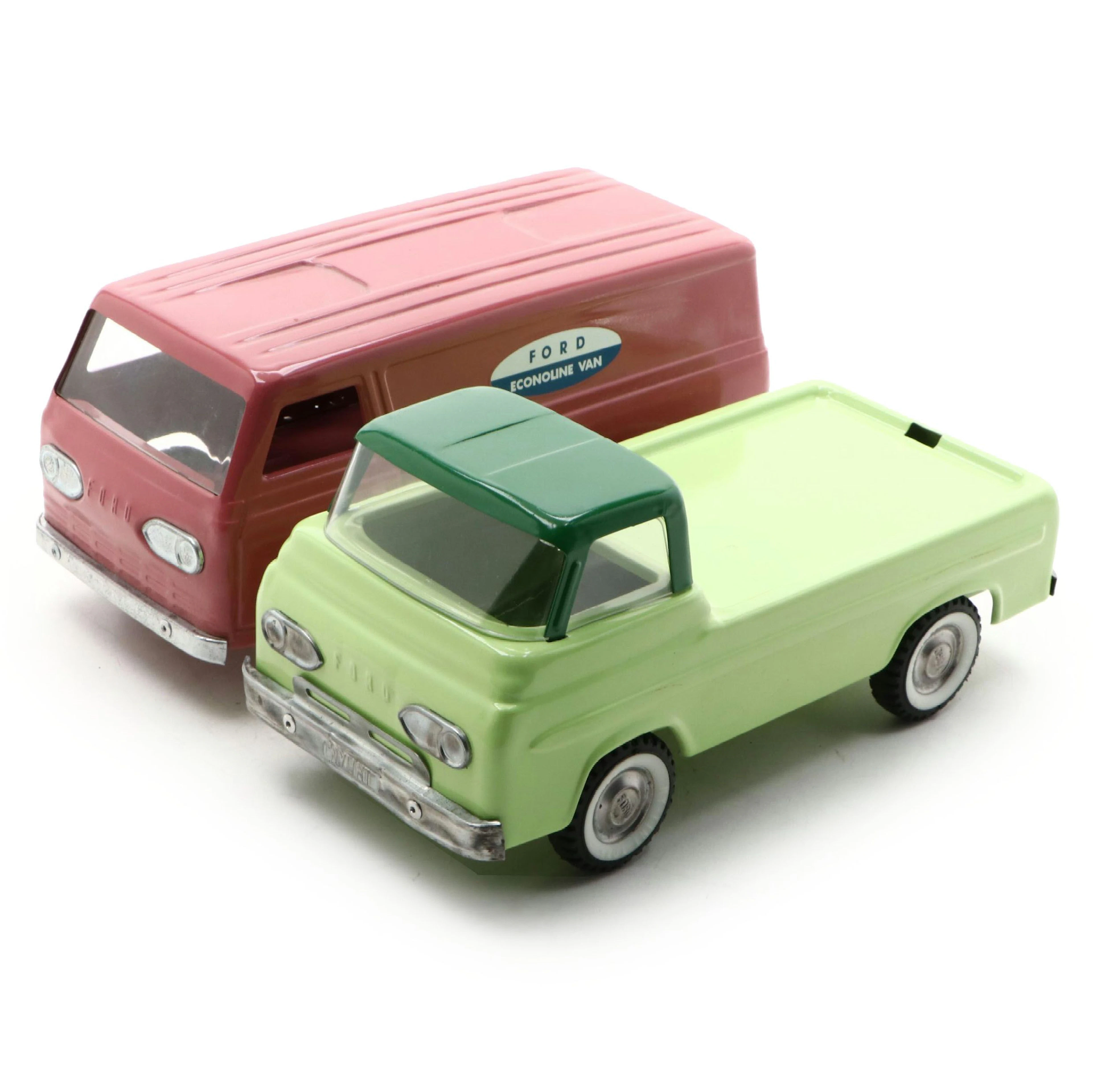 Nylint Toys Ford Econoline Pressed Steel "Jungle Line" Pickup Truck and Van