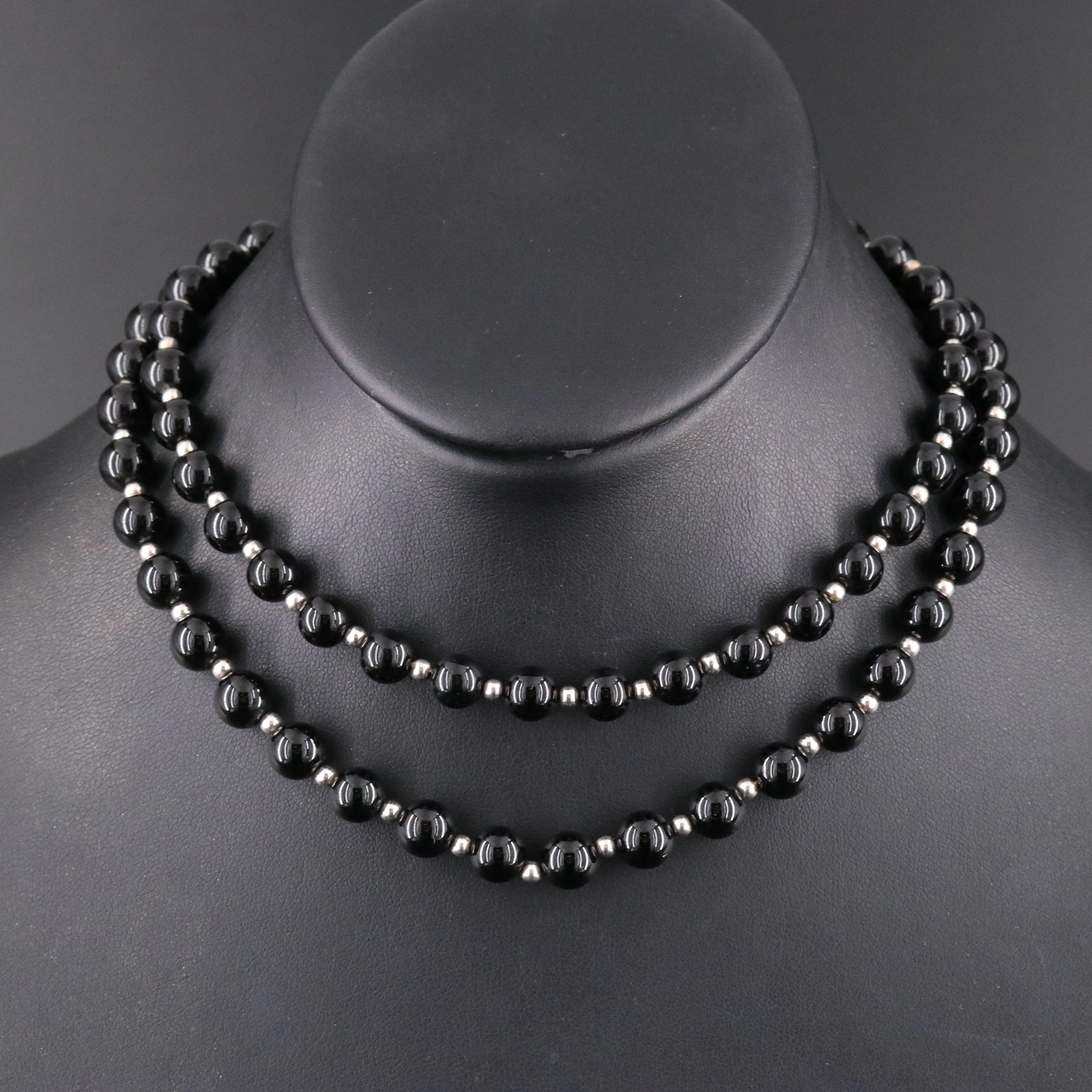 Black Onyx Necklace with 14K Beads