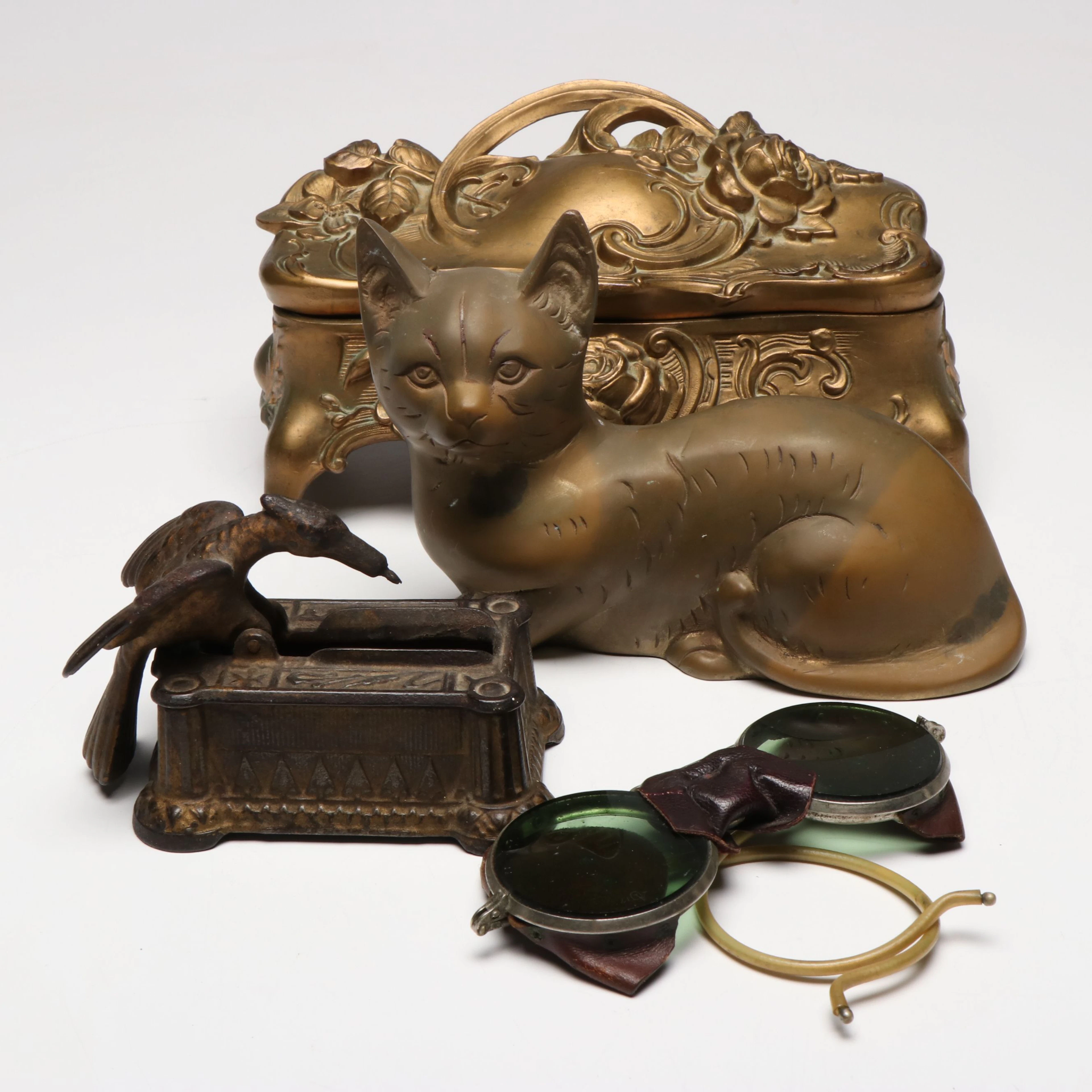 Art Nouveau Jewelry Casket, Industrial Safety Goggles, Match Holder