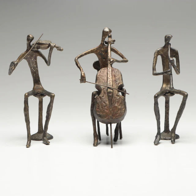 Contemporary Sculptural Nail Art Metal Musician Figures