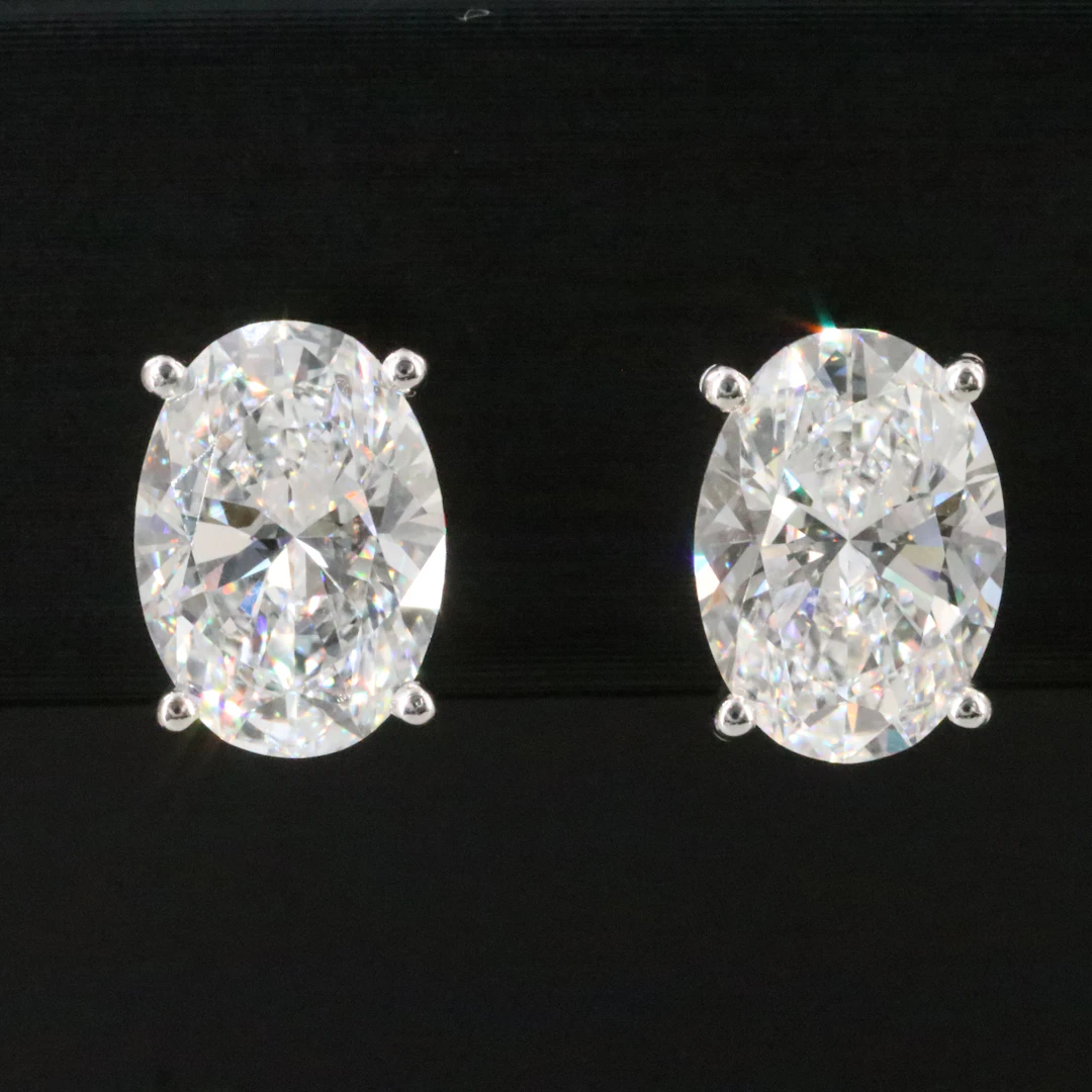 14K 4.13 CTW Lab Grown Diamond Stud Earrings with IGI Reports