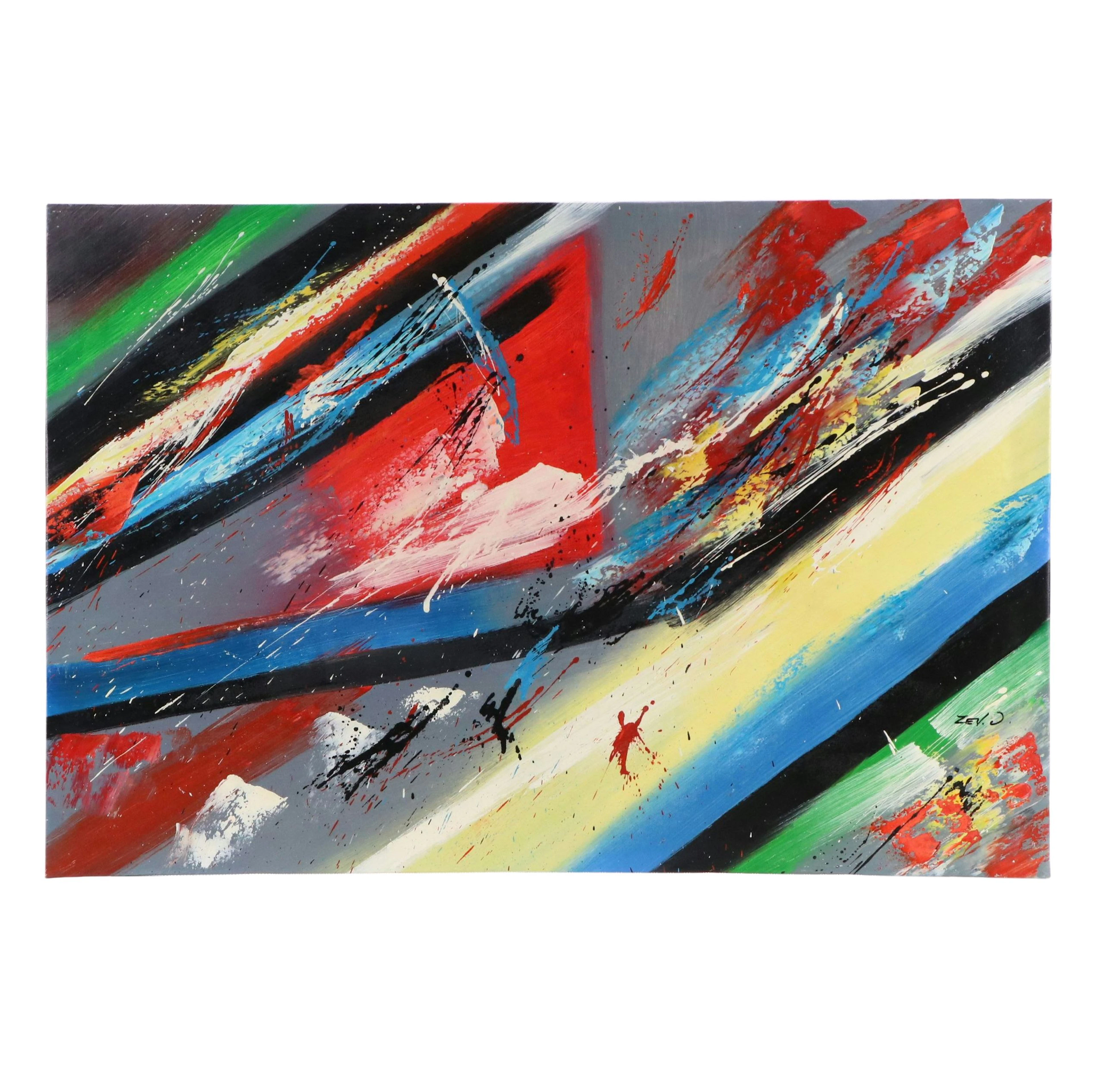 Non-Objective Acrylic Painting, Circa 2010