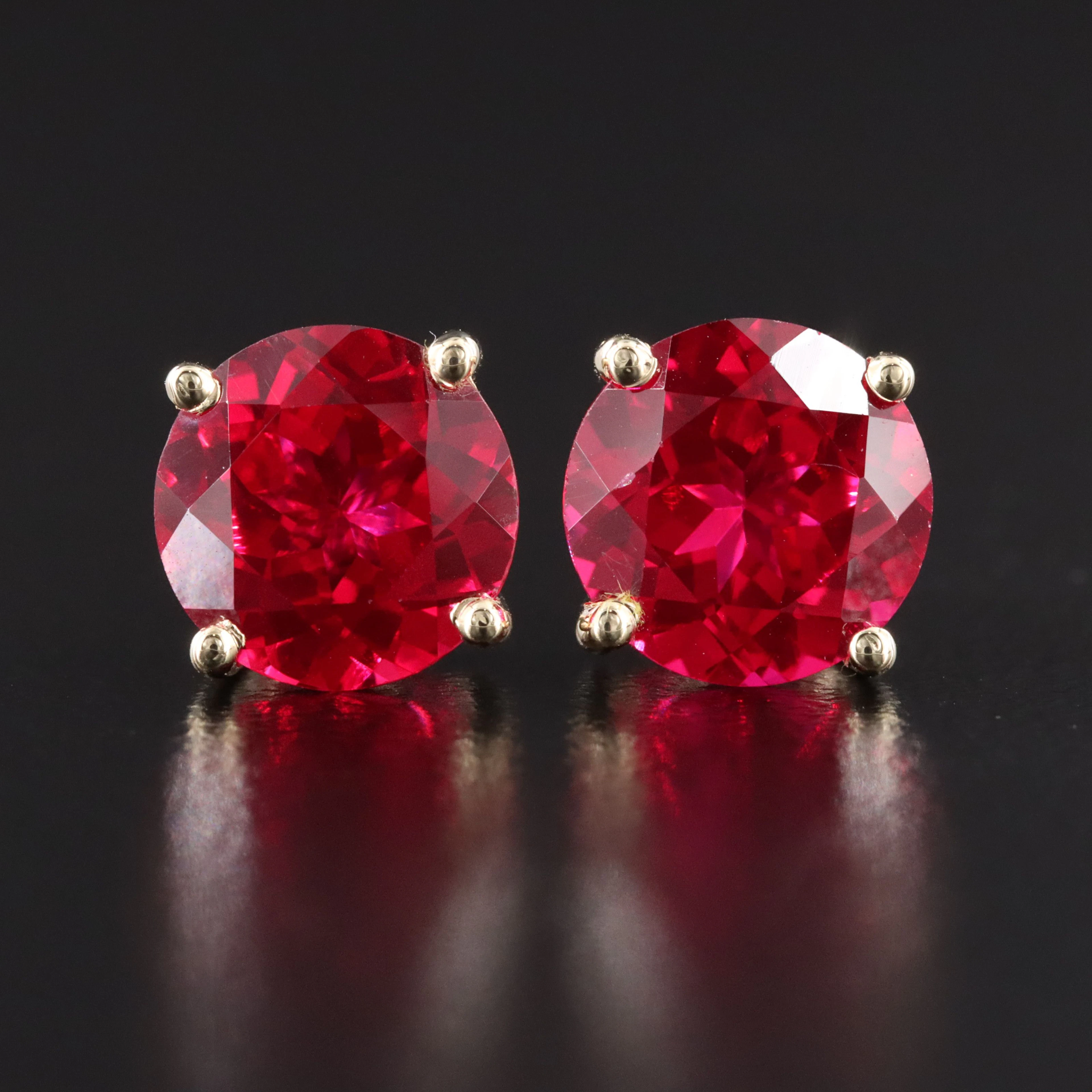 14K Ruby Stud Earrings
