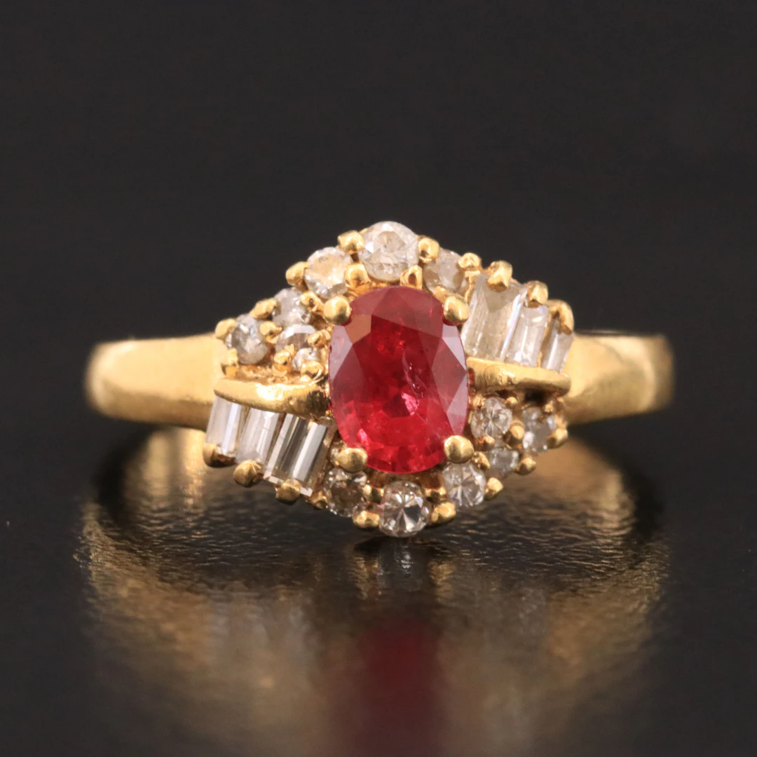 18K Ruby and Diamond Ring