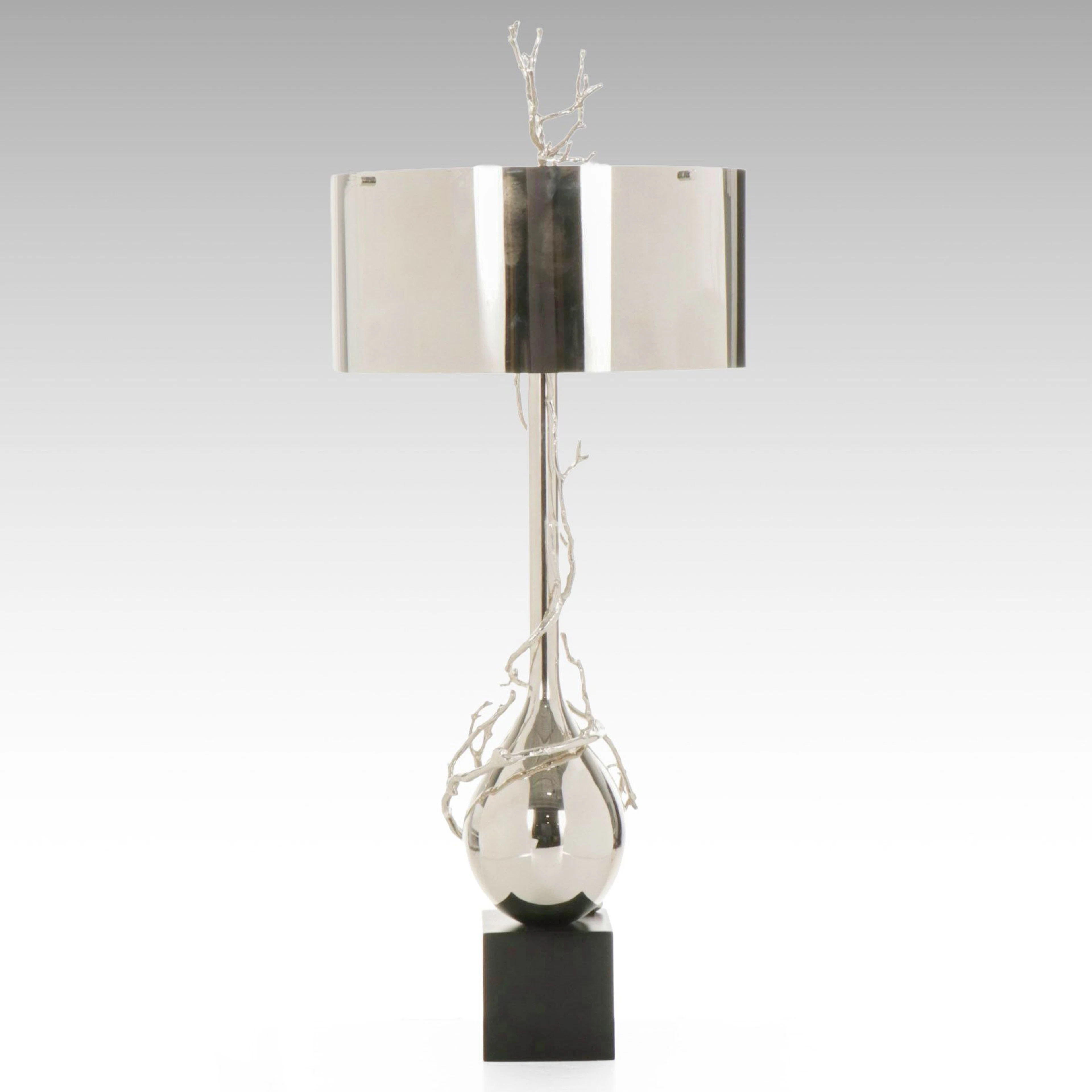 Global Views "Twig Bulb" Chrome Finish Table Lamp