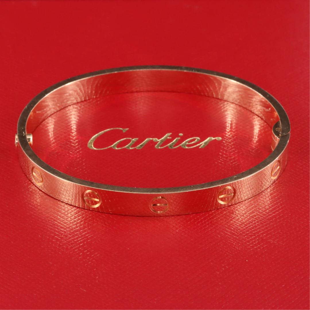 Cartier LOVE 18K Rose Gold Bracelet with COA