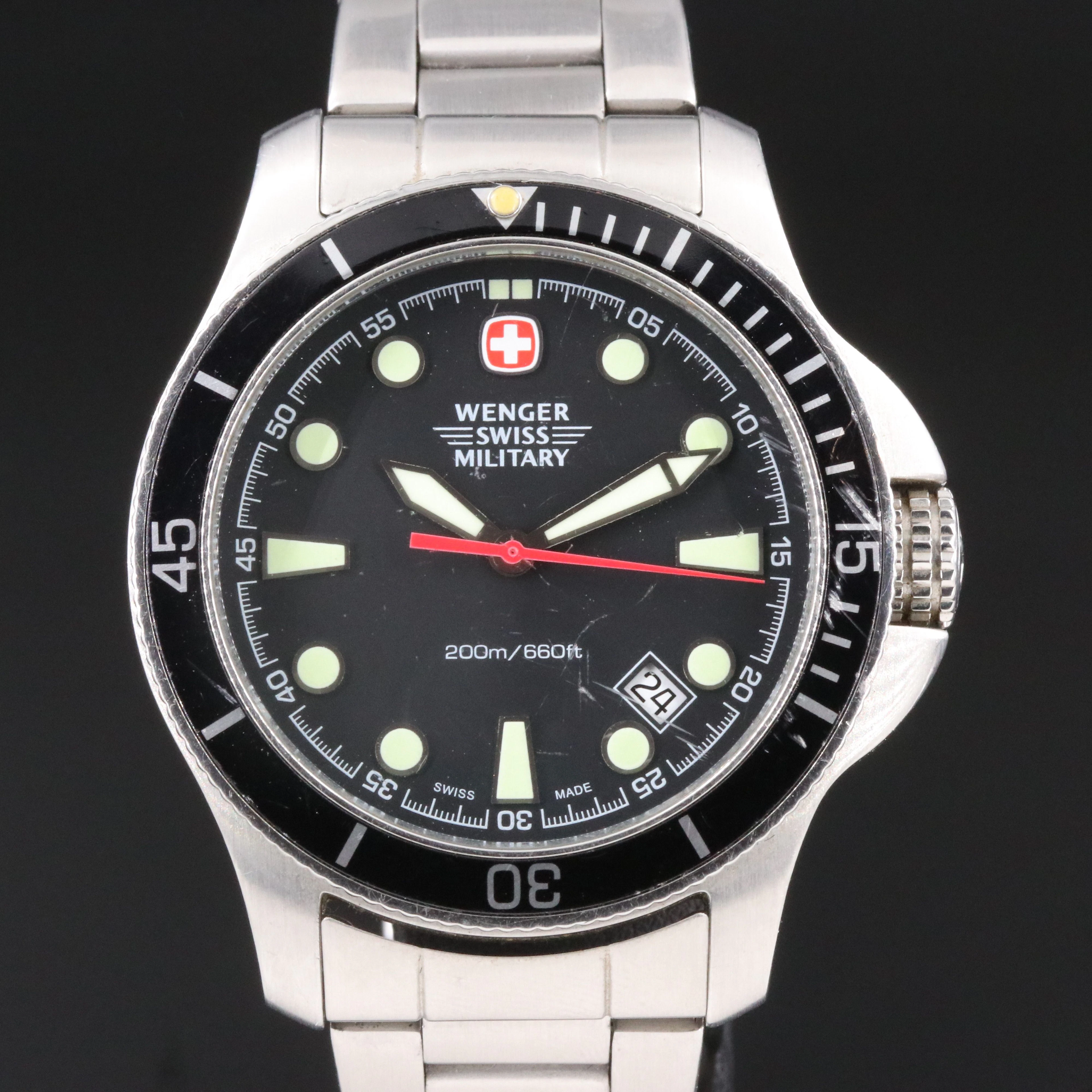 Wenger Swiss Military Diver 200M Stainless Steel Watch #791XX/T