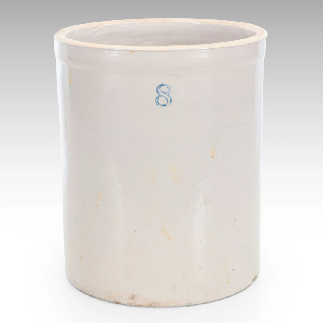 Eight Gallon Salt Glazed Stoneware Crock, Early 20th Century