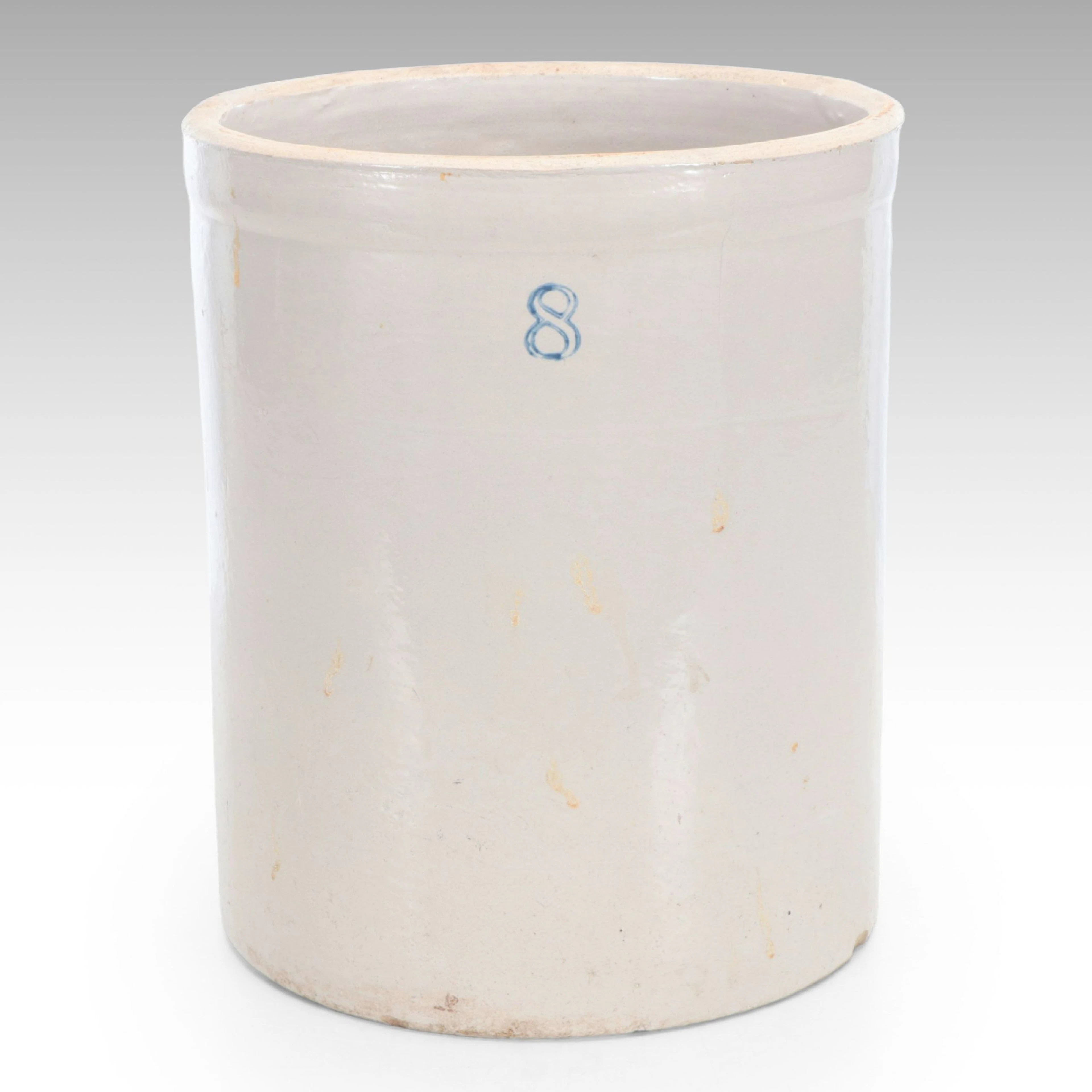 Eight Gallon Salt Glazed Stoneware Crock, Early 20th Century