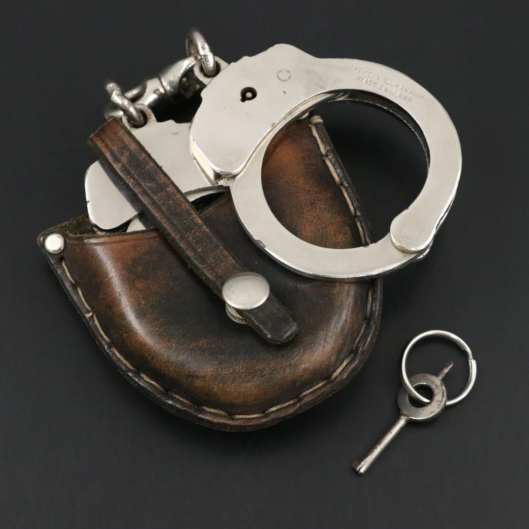 Vintage New York City Hiatt Handcuffs in Leather Case