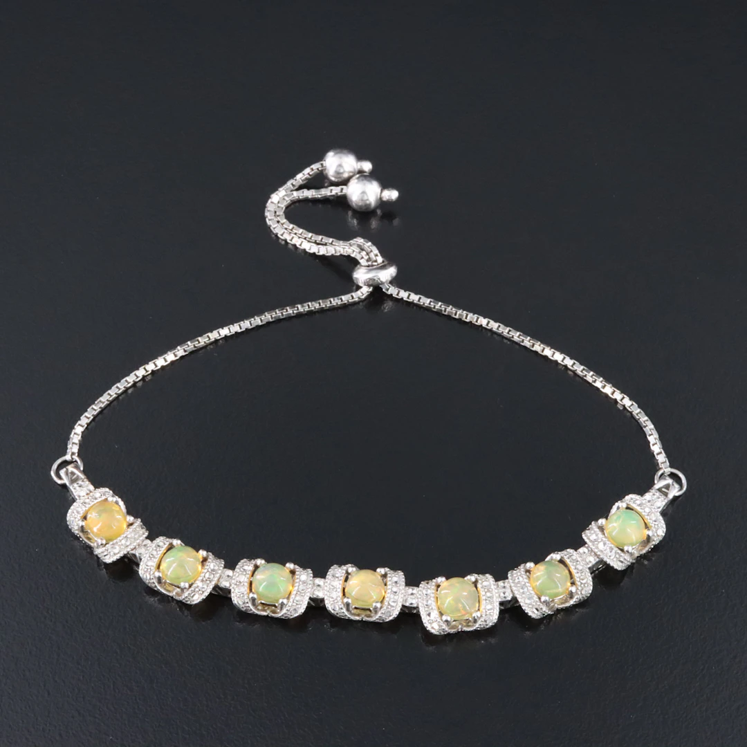 Sterling Slide Opal Bracelet