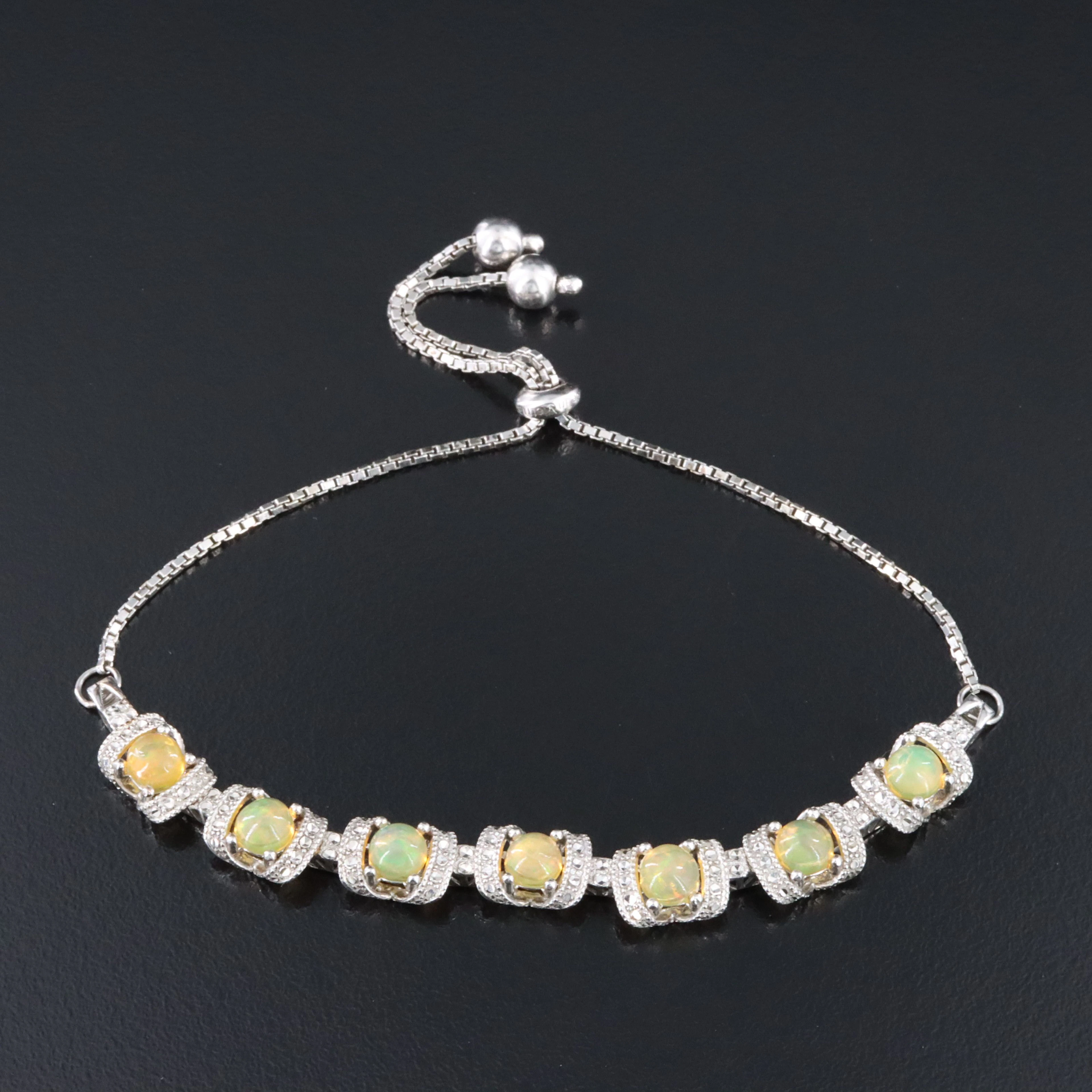 Sterling Slide Opal Bracelet