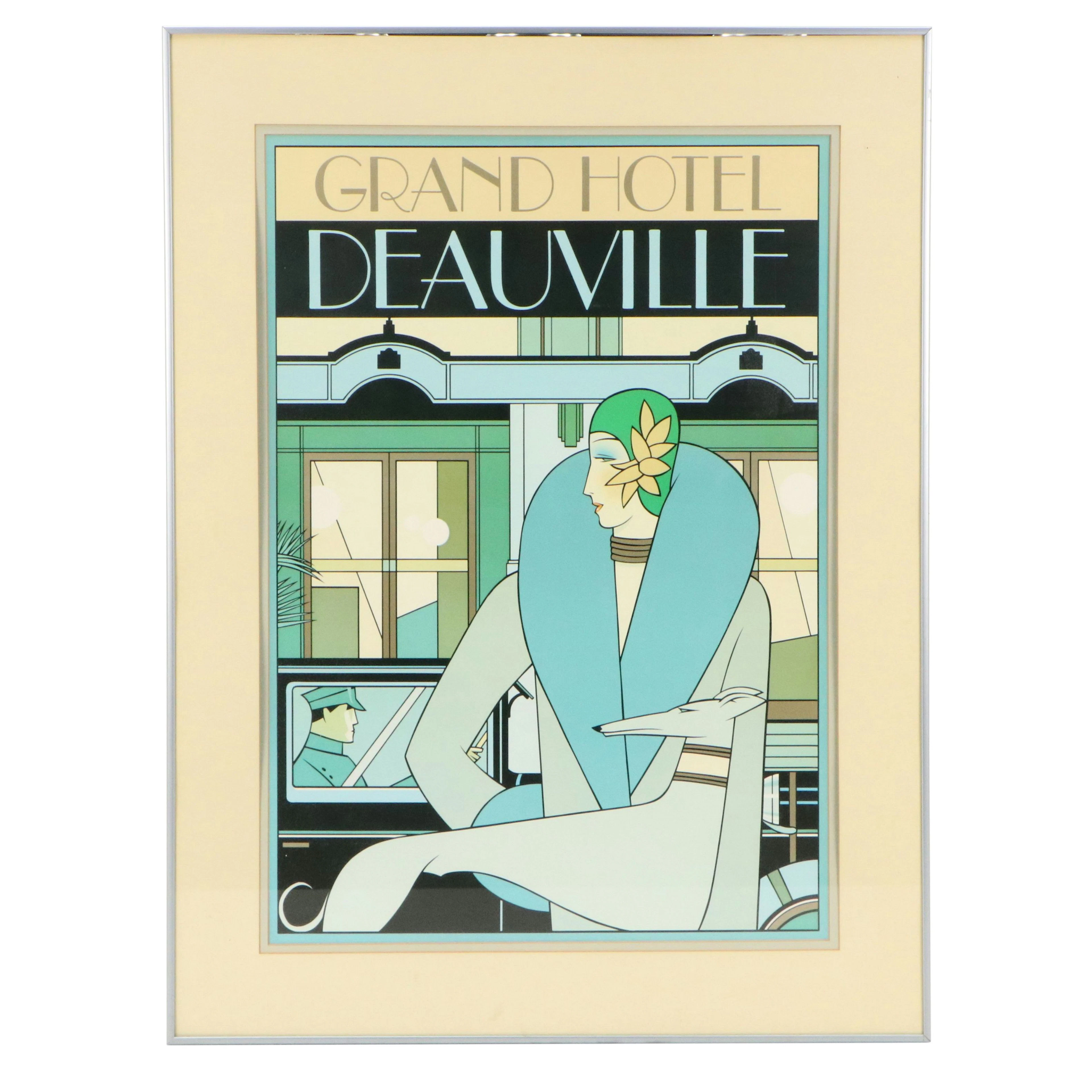 Art Deco Style Digital Print "Grand Hotel Deauville," Late 20th Century