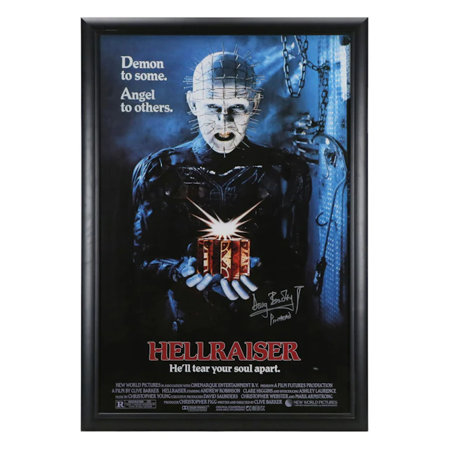 Doug Bradley Signed and Framed "Hellraiser" Movie Poster