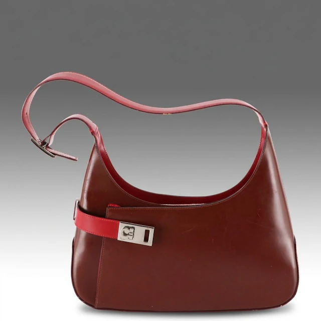 Salvatore Ferragamo Shoulder Bag in Colorblock Glazed Leather