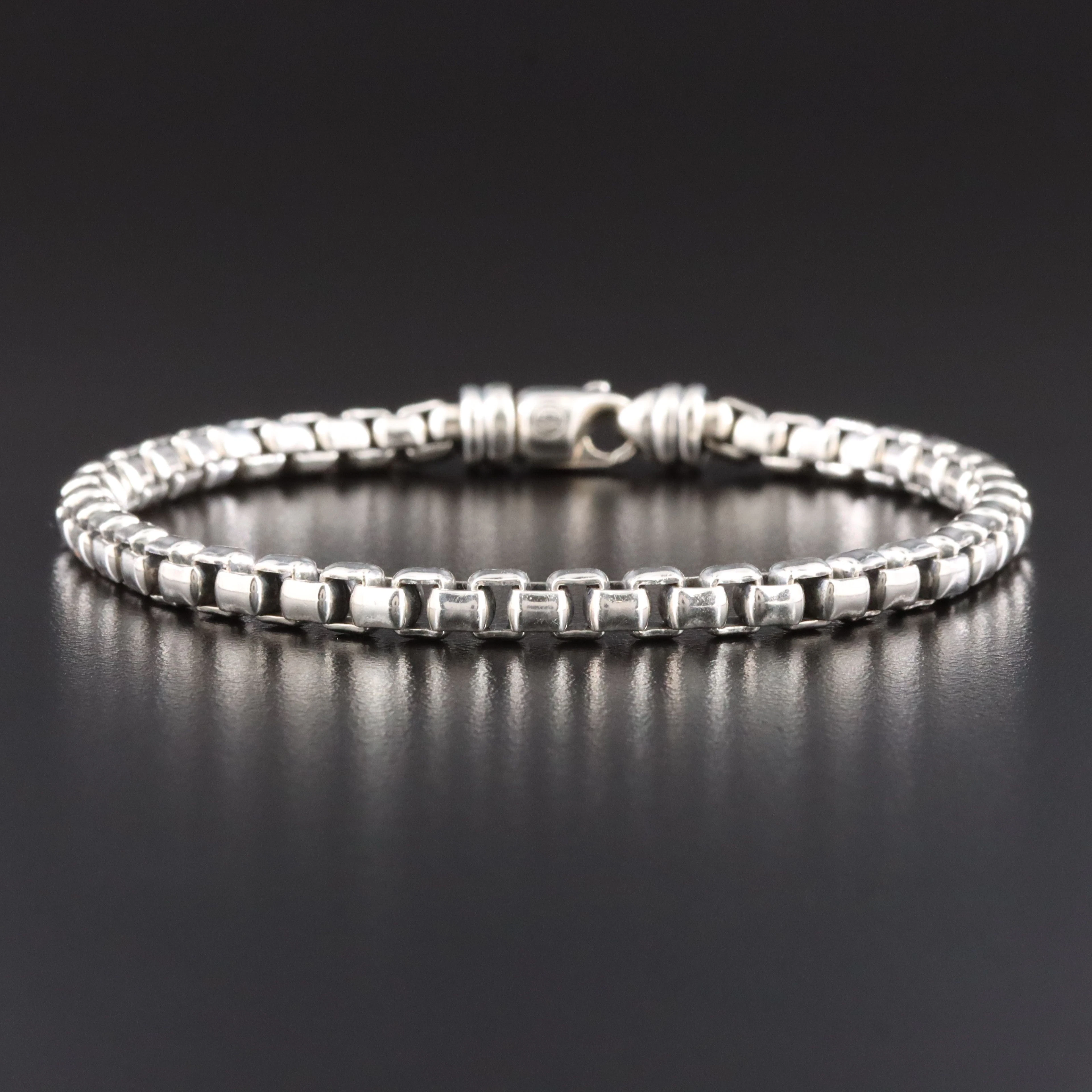 David Yurman Sterling Men's Box Chain Bracelet