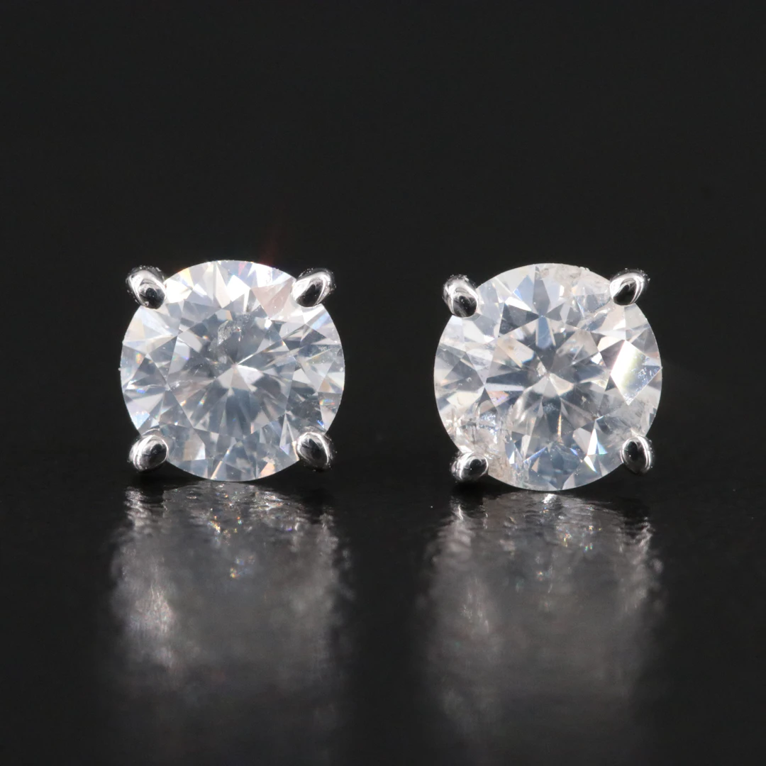 14K 1.00 CTW Diamond Solitaire Earrings
