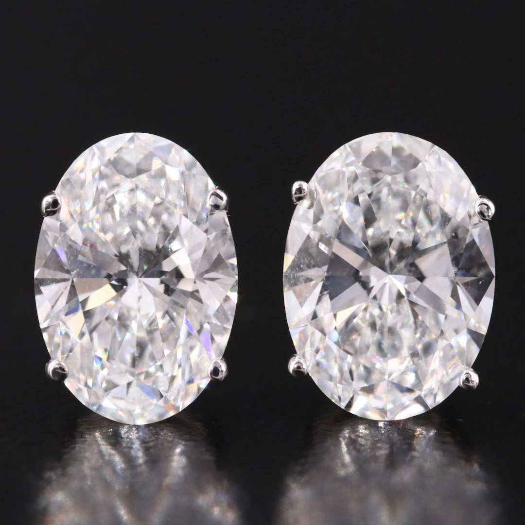 14K 3.98 CTW Lab Grown Diamond Solitaire Earrings with IGI Reports