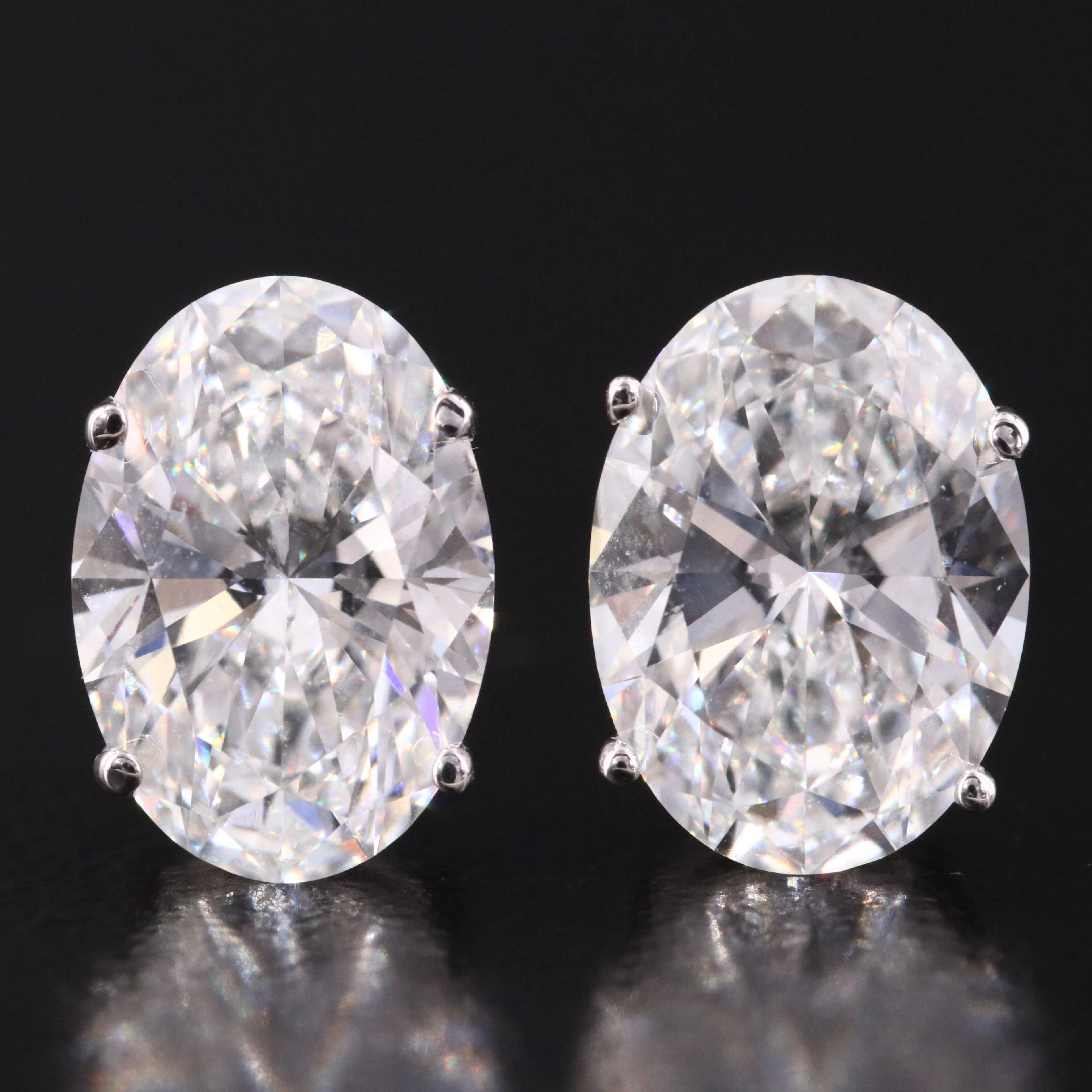 14K 3.98 CTW Lab Grown Diamond Solitaire Earrings with IGI Reports