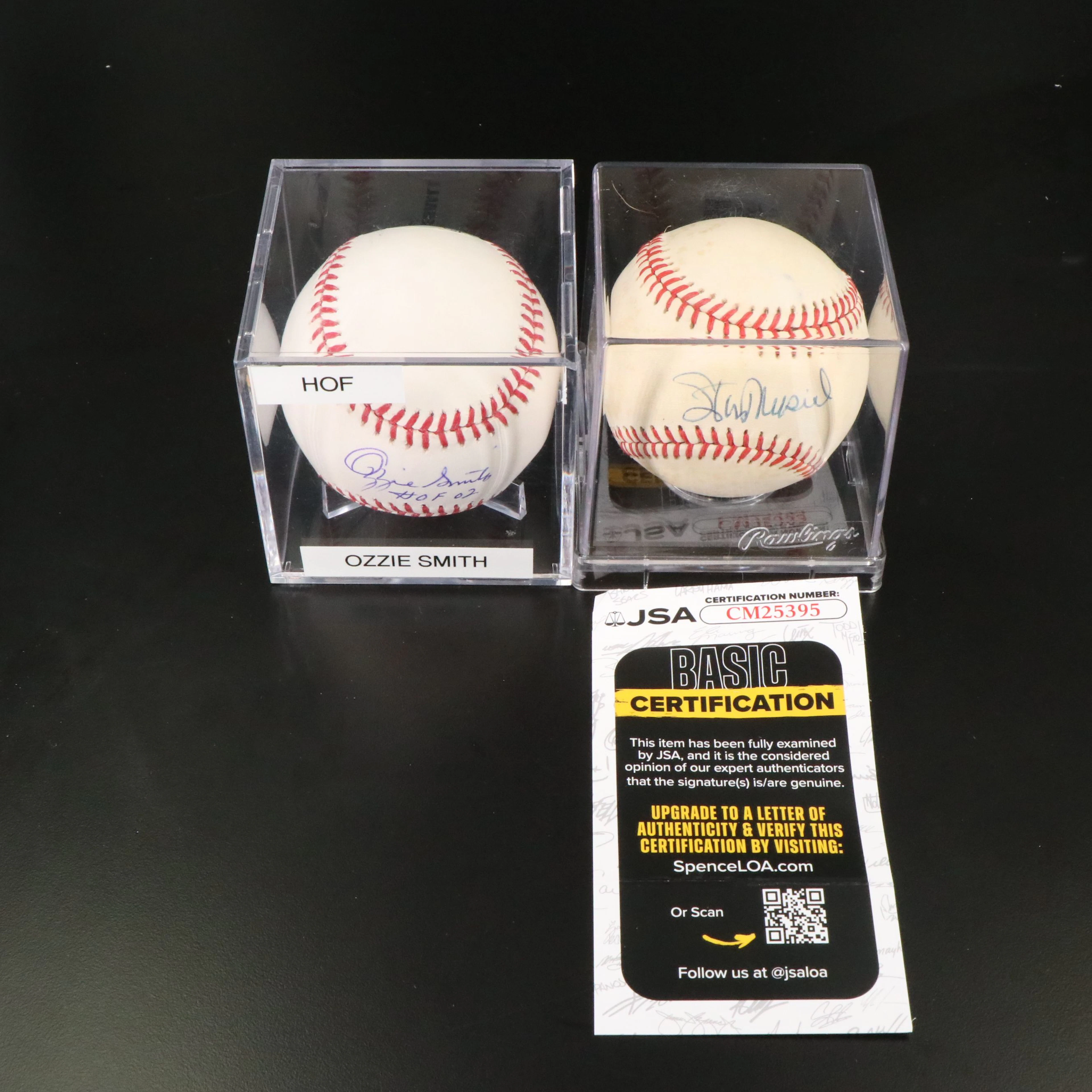 St. Louis Cardinals HOFers Stan Musial and Ozzie Smith Signed Baseballs