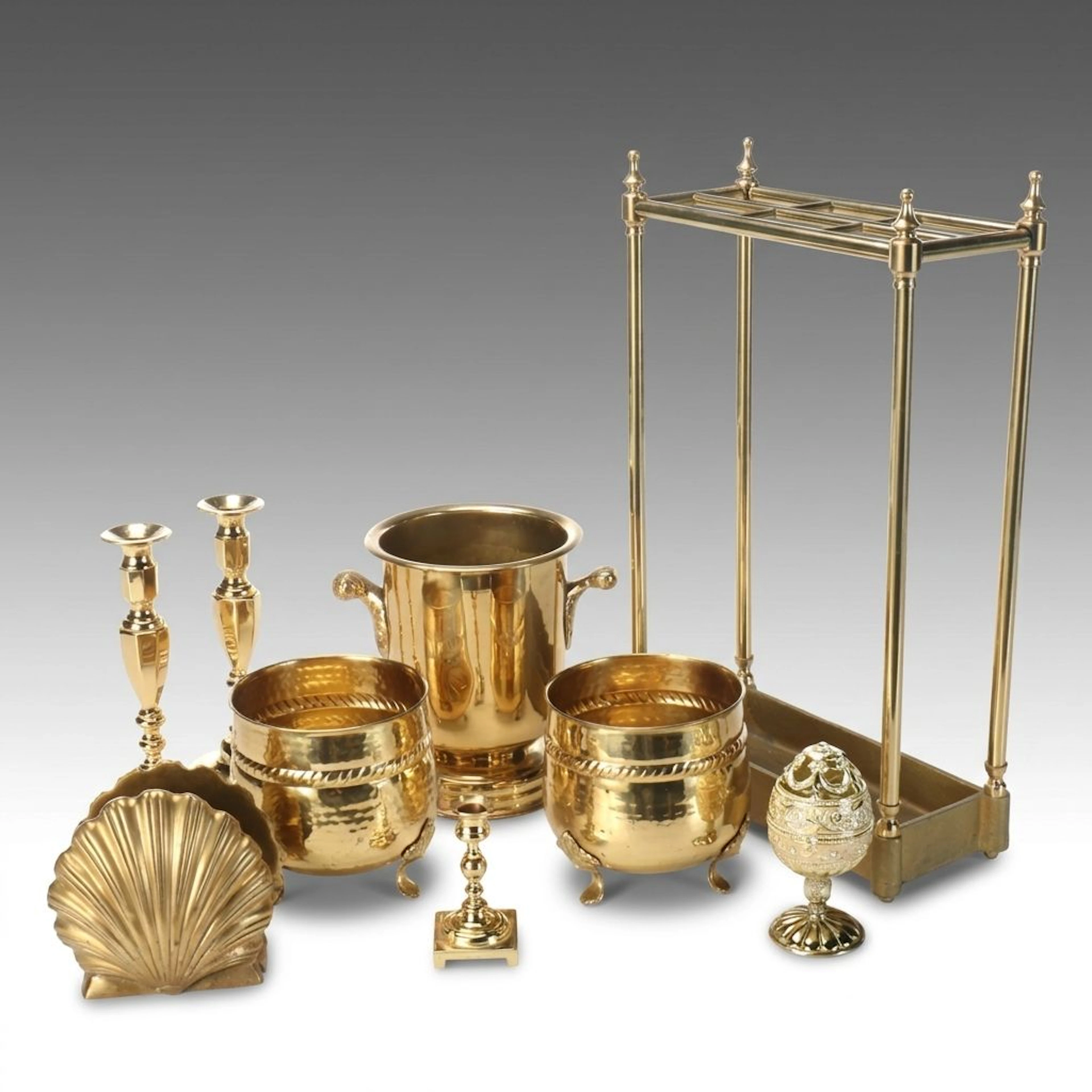 Baldwin Brass Candle Holders with Umbrella Stand, Ice Bucket and More Décor
