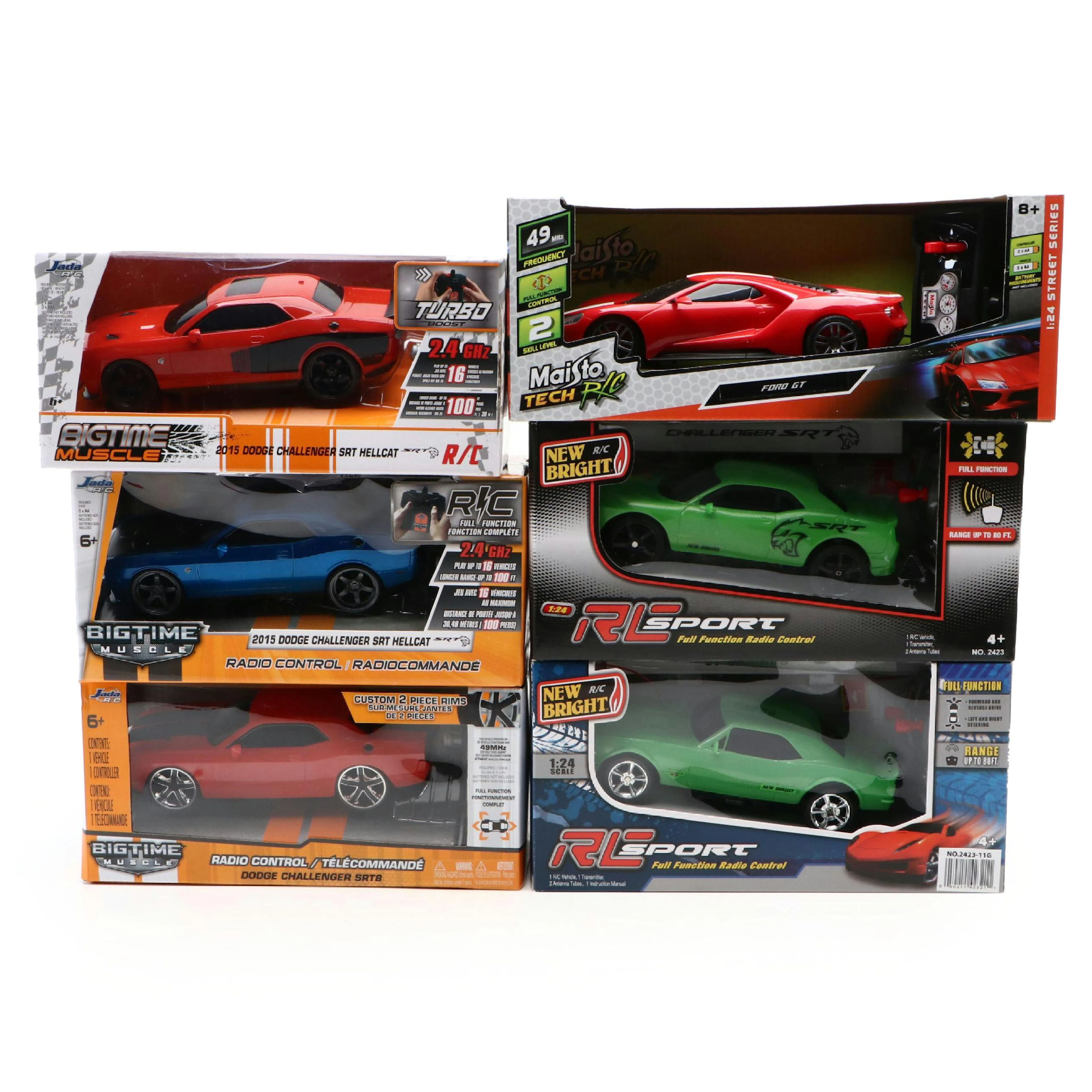Jada, Maisto, New Bright R/C 2015 Dodge Challenger SRT Hellcat, Ford GT, More