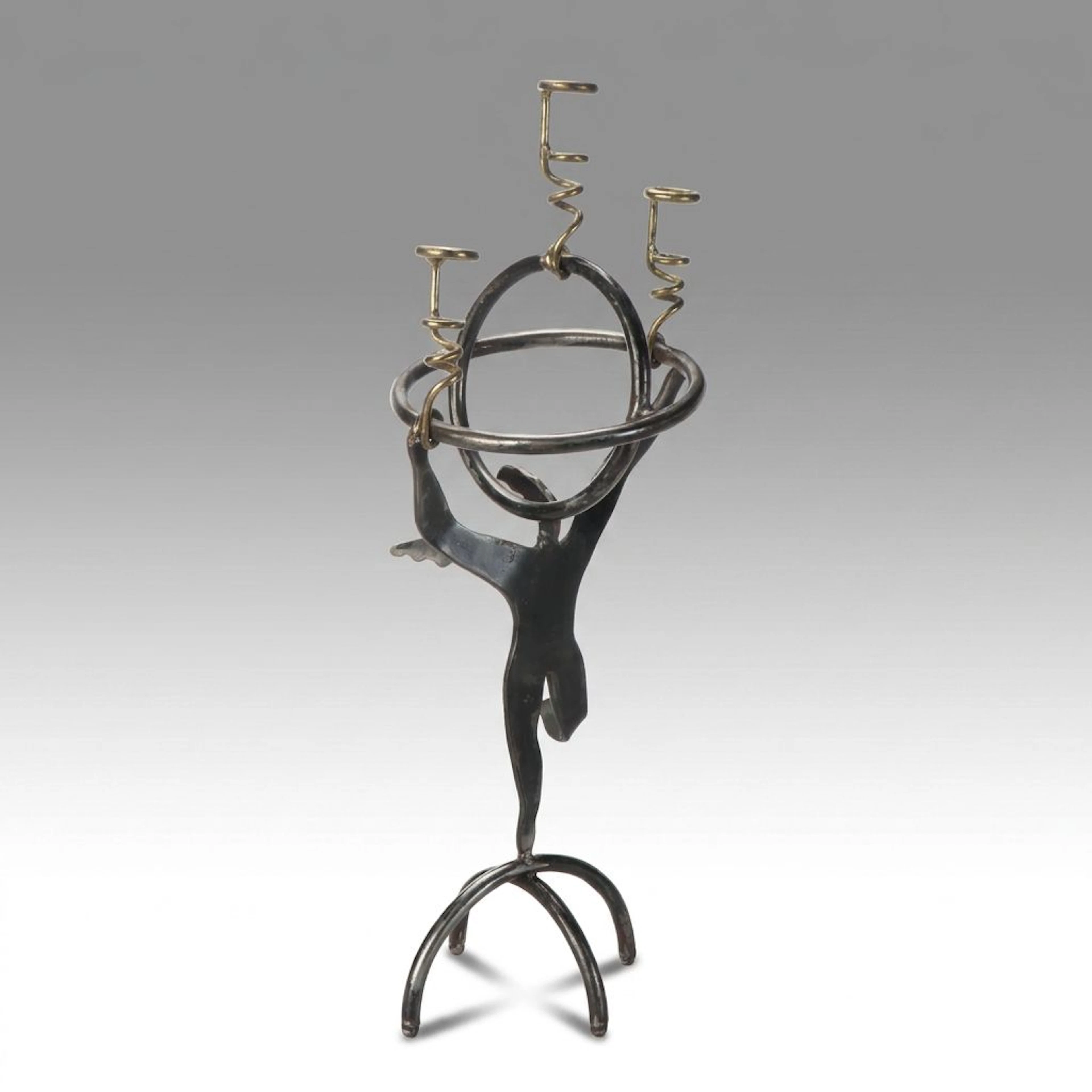 Contemporary Sculptural Metal Candle Holder