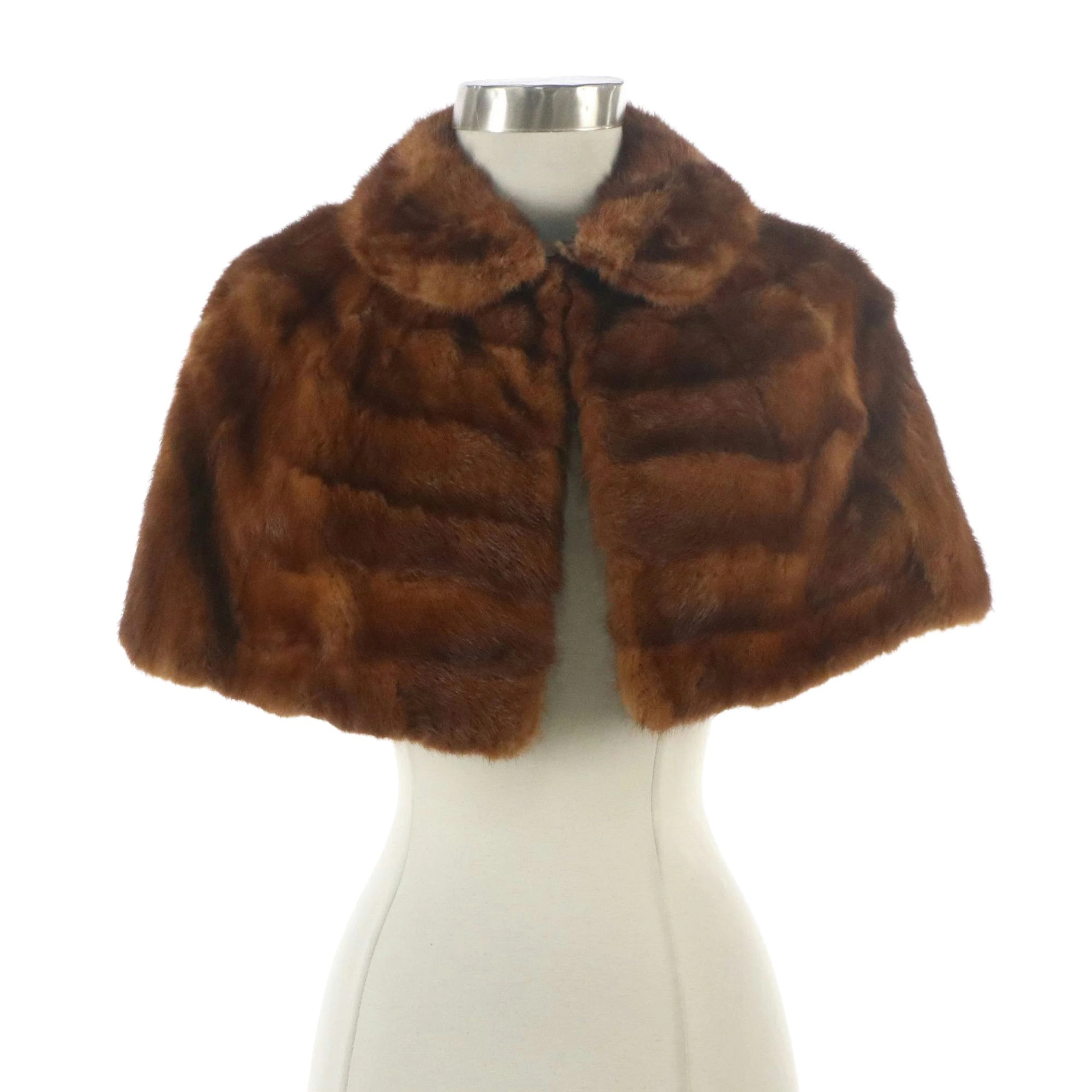 Vintage Mink Fur Stole Capelet From A. W. Bailey