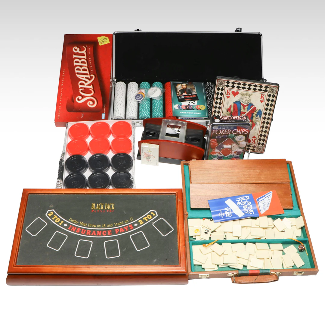 All-In Poker Chips with Scrabble, Travel Game Set and More Board Games