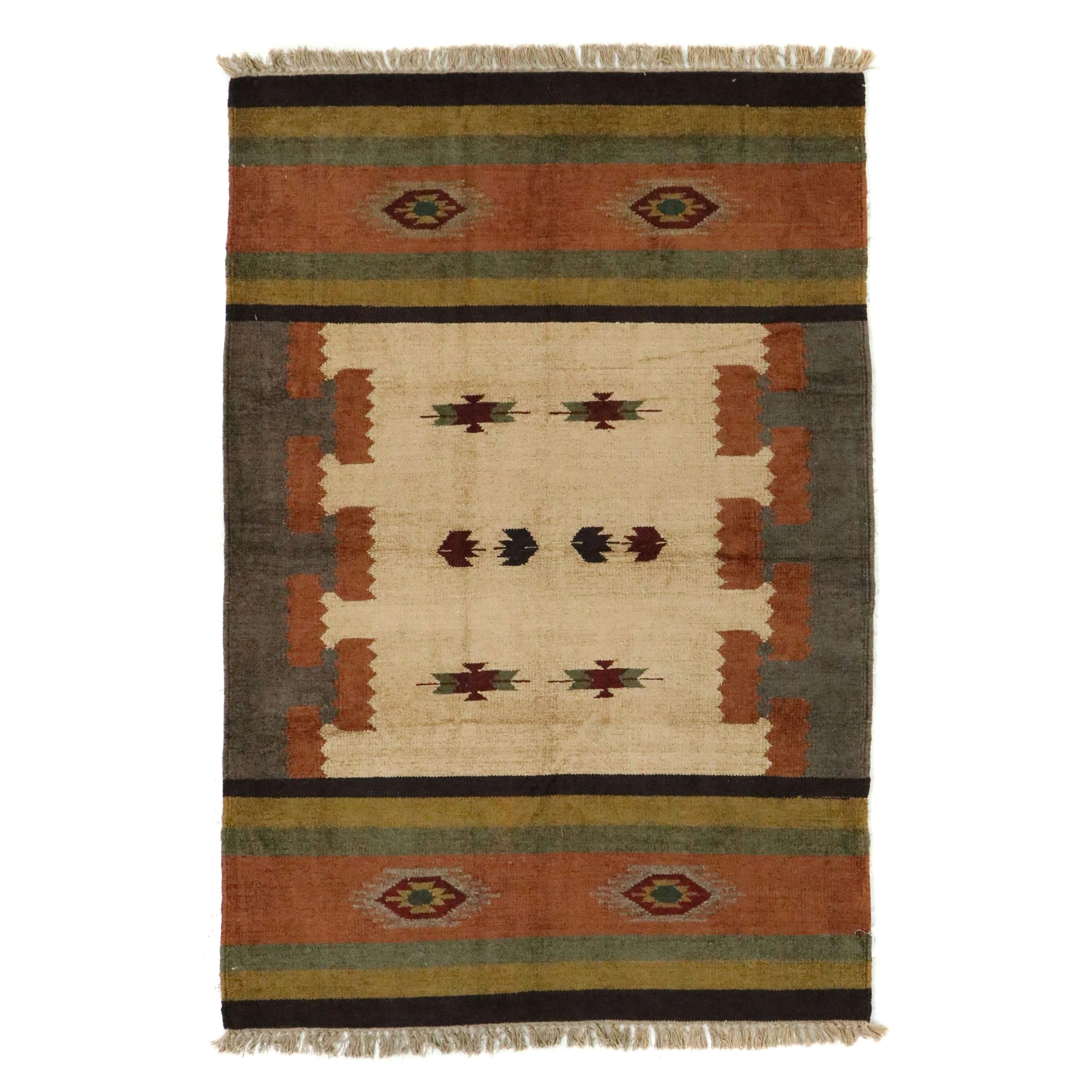 4' x 6'1 Handwoven Southwestern Style Area Rug