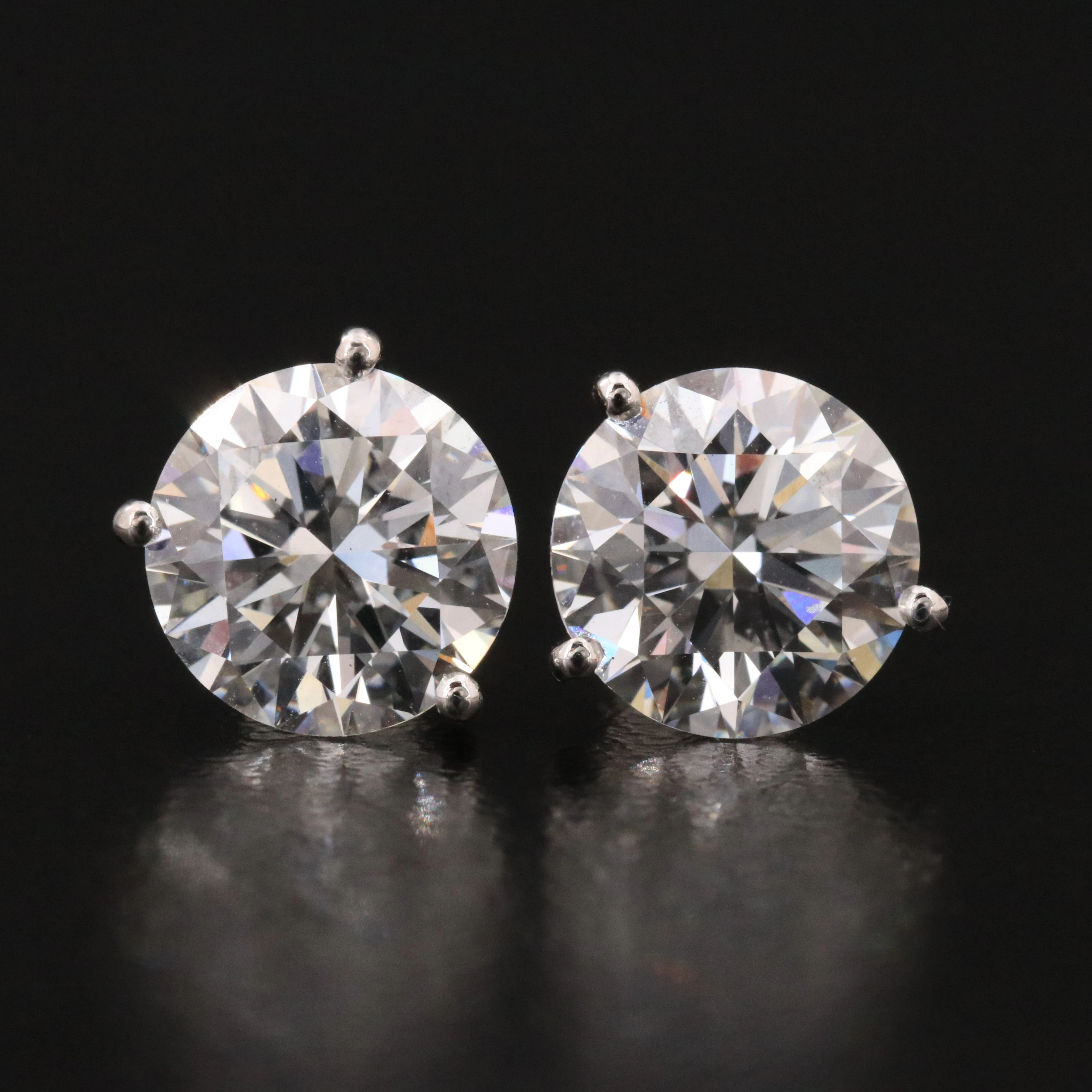 14K 4.02 CTW Lab Grown Diamond Stud Earrings with IGI Reports