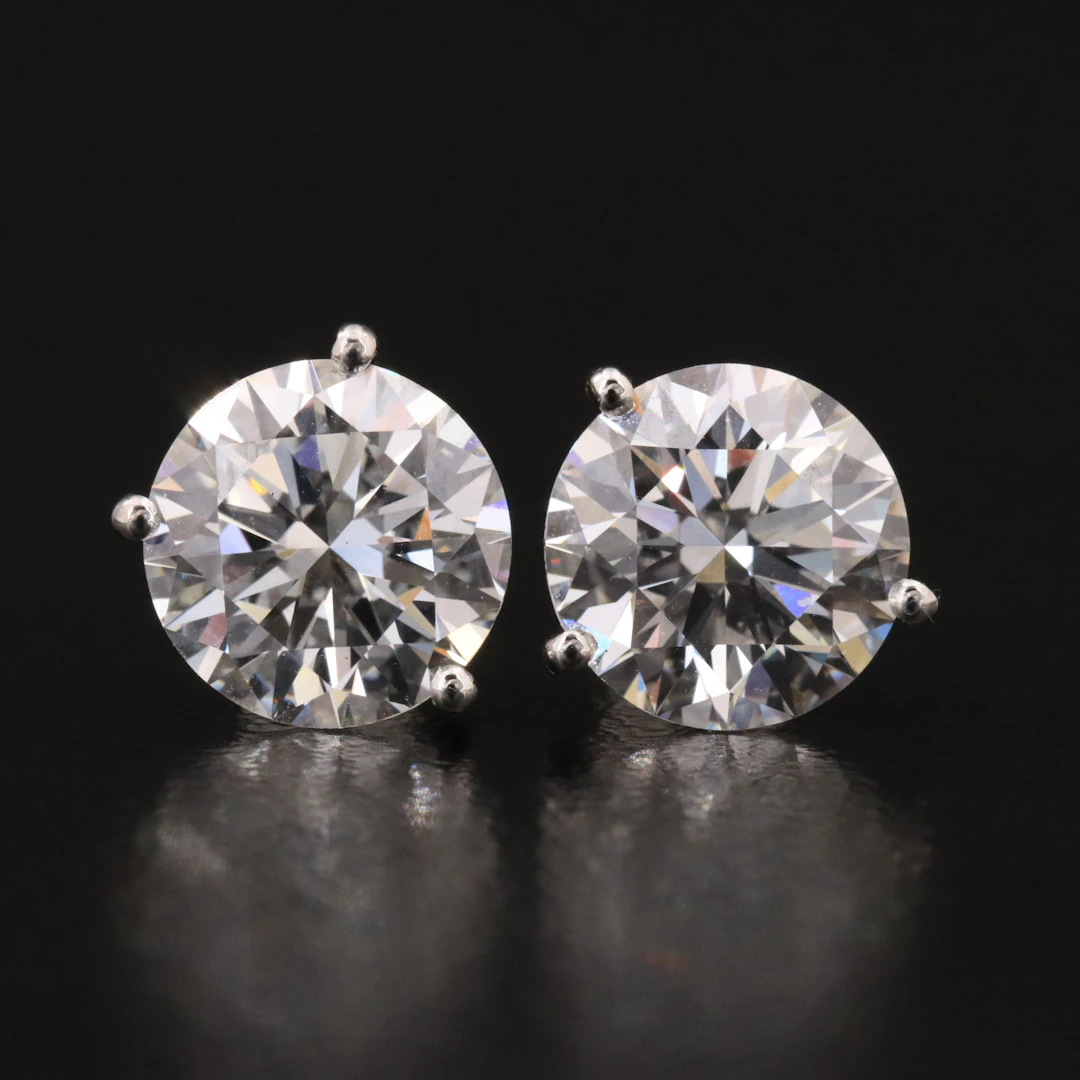 14K 4.02 CTW Lab Grown Diamond Stud Earrings with IGI Reports