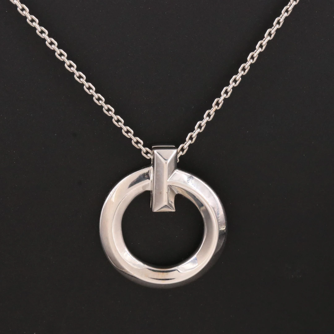 Tiffany & Co. T1 18K Circle Pendant Necklace