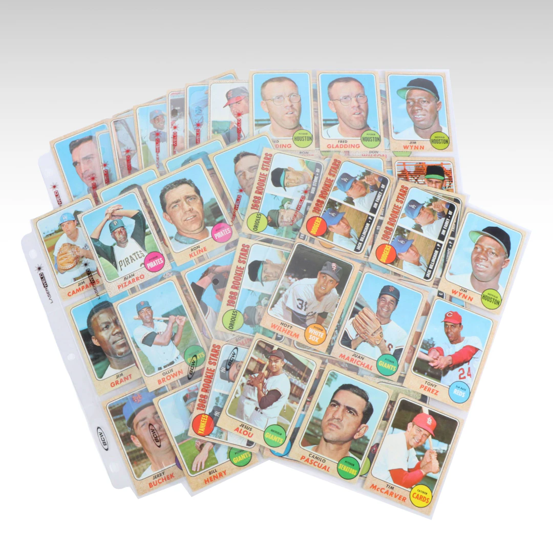 1968 Topps Baseball Cards with Tony Perez, Juan Marichal, and Hoyt Wilhelm
