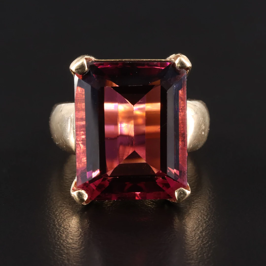 14K 14.49 CT Tourmaline and Garnet Ring