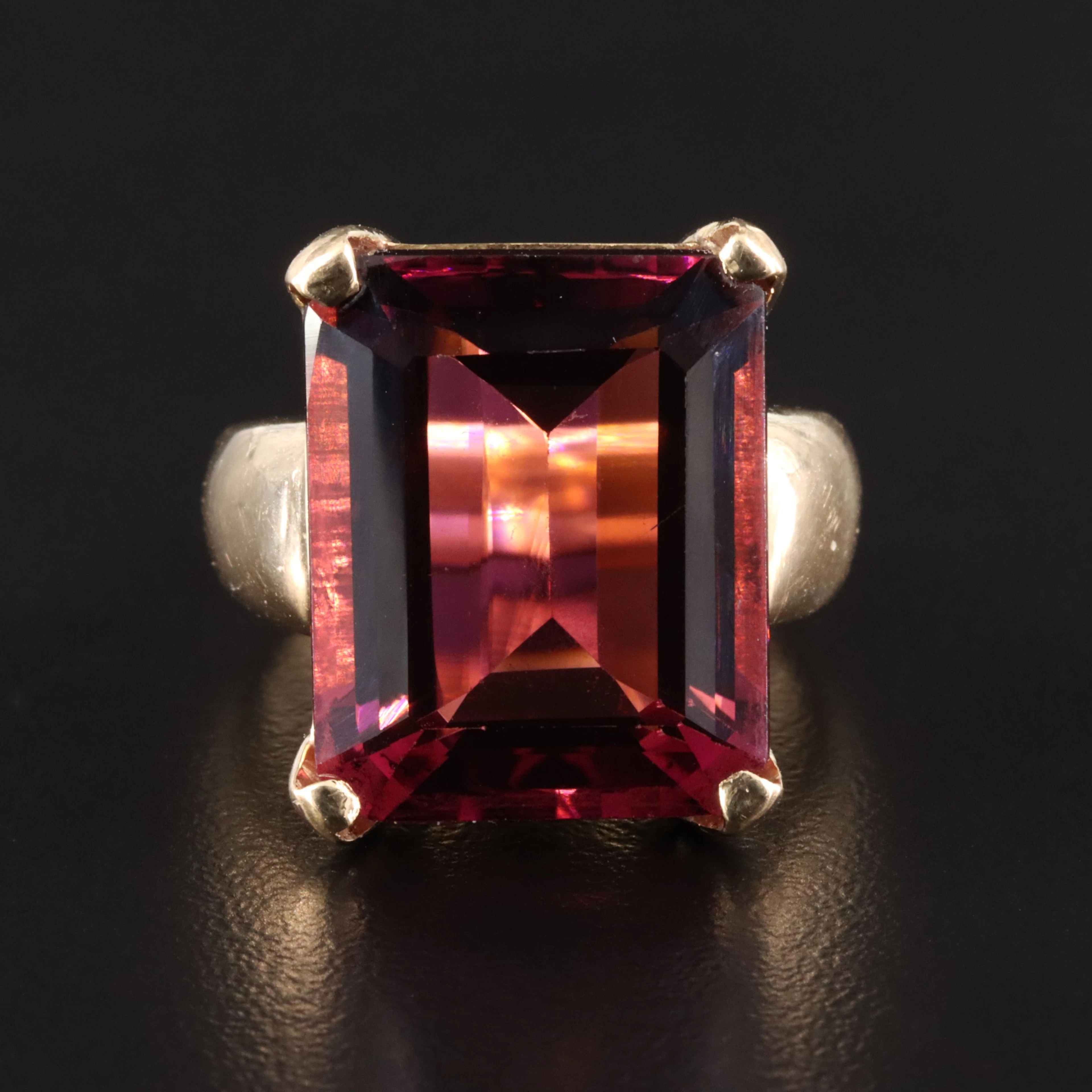 14K 14.49 CT Tourmaline and Garnet Ring