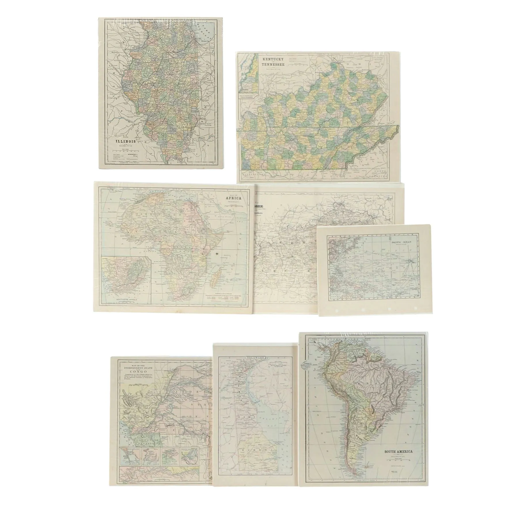 Fisk & Co. Map of Kentucky and Tennesse with Other Engraved Maps | Barnebys