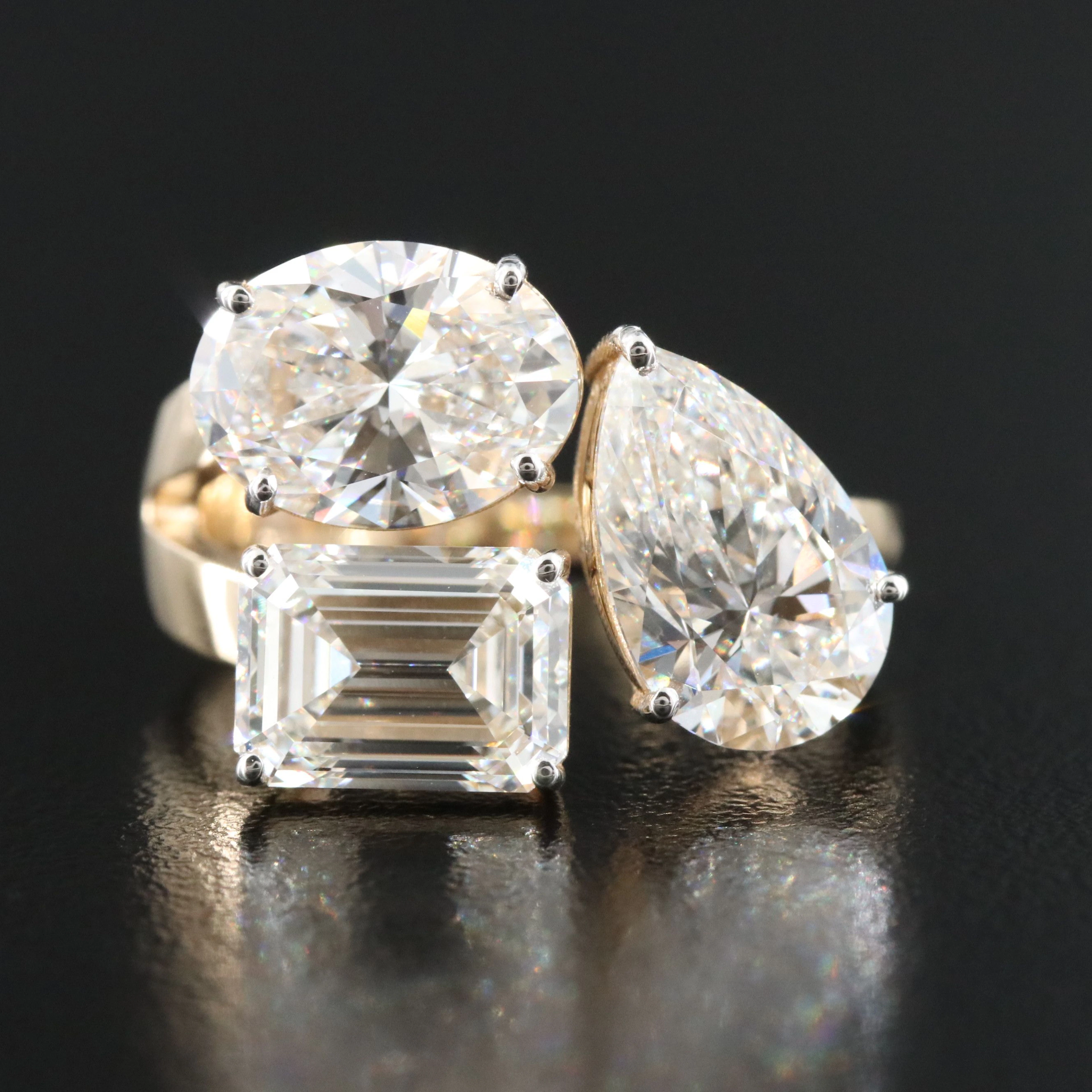 14K 6.20 CTW Lab Grown Diamond Ring with IGI Reports