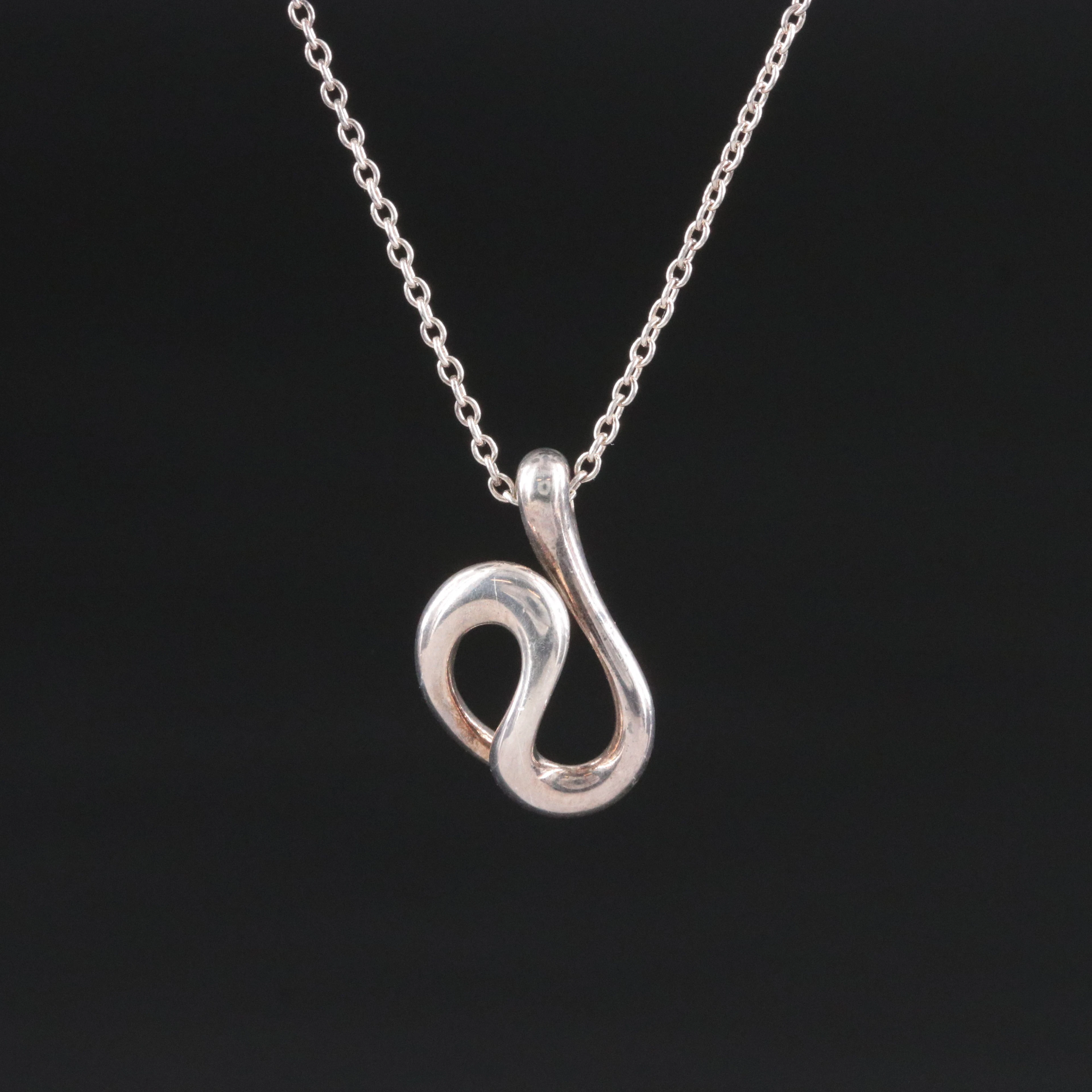 Elsa Peretti for Tiffany & Co. Sterling Wave Pendant Necklace
