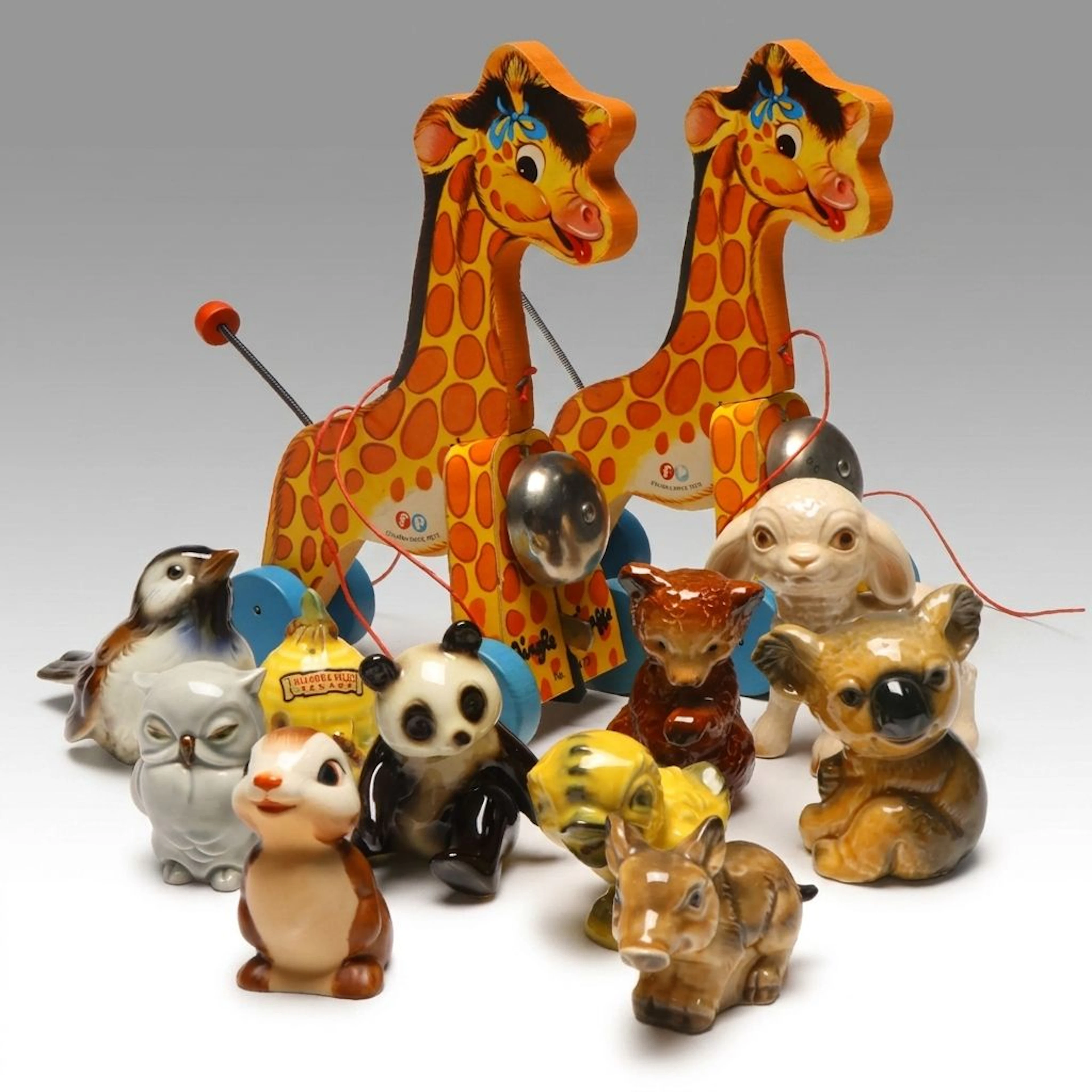 Goebel Porcelain with Other Animal Figurines and Pull Toys