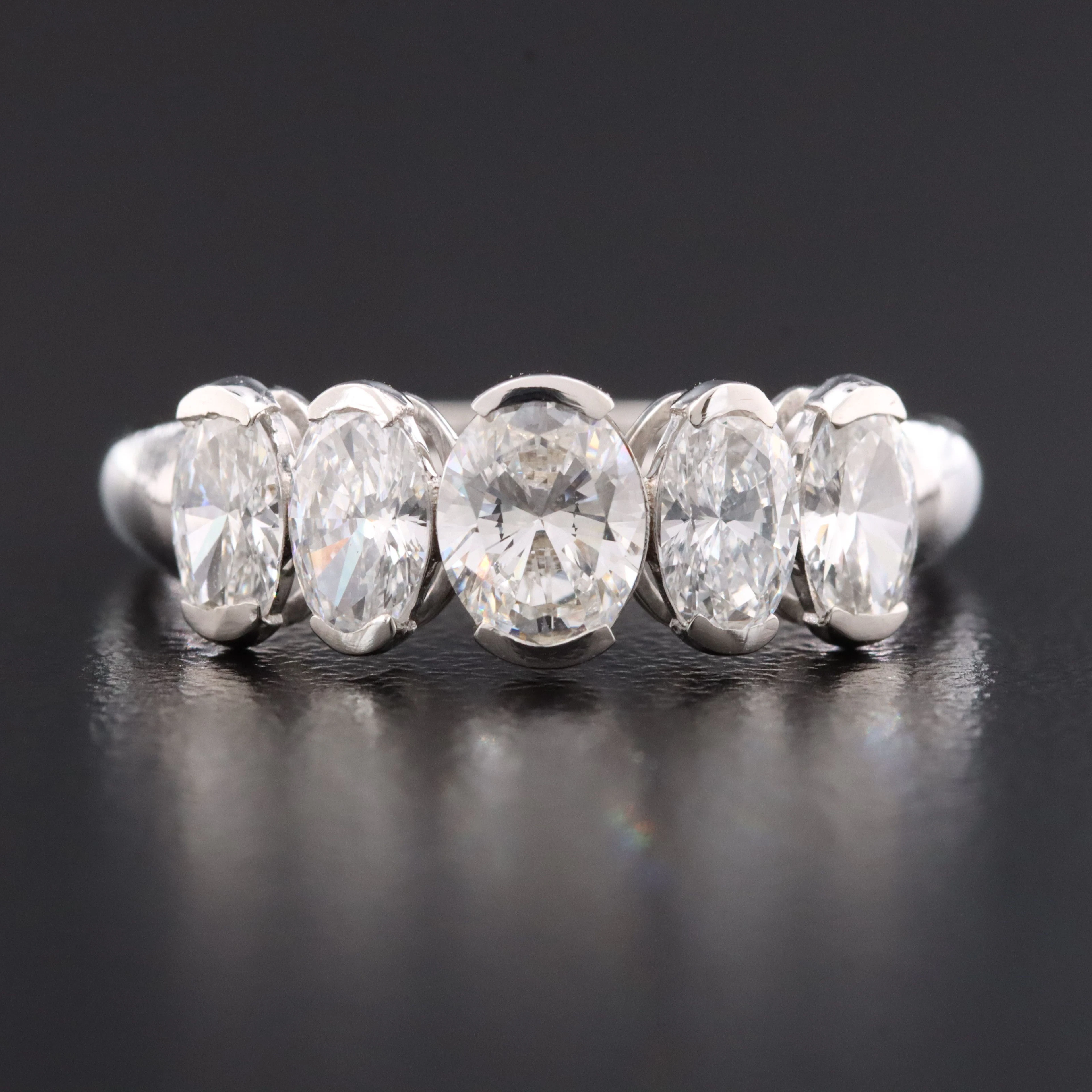 14K 1.17 CTW Lab Grown Diamond Five Stone Ring