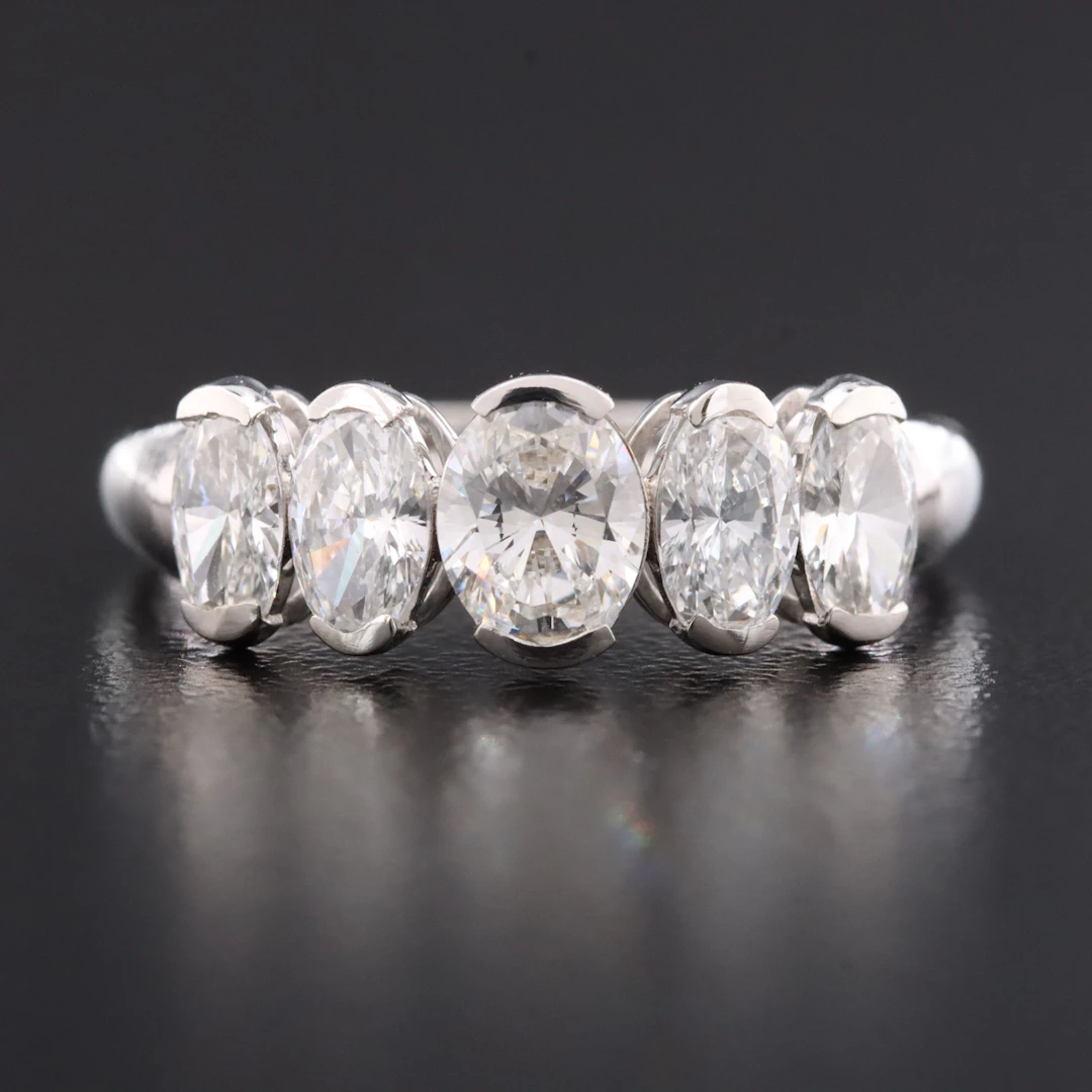14K 1.17 CTW Lab Grown Diamond Five Stone Ring
