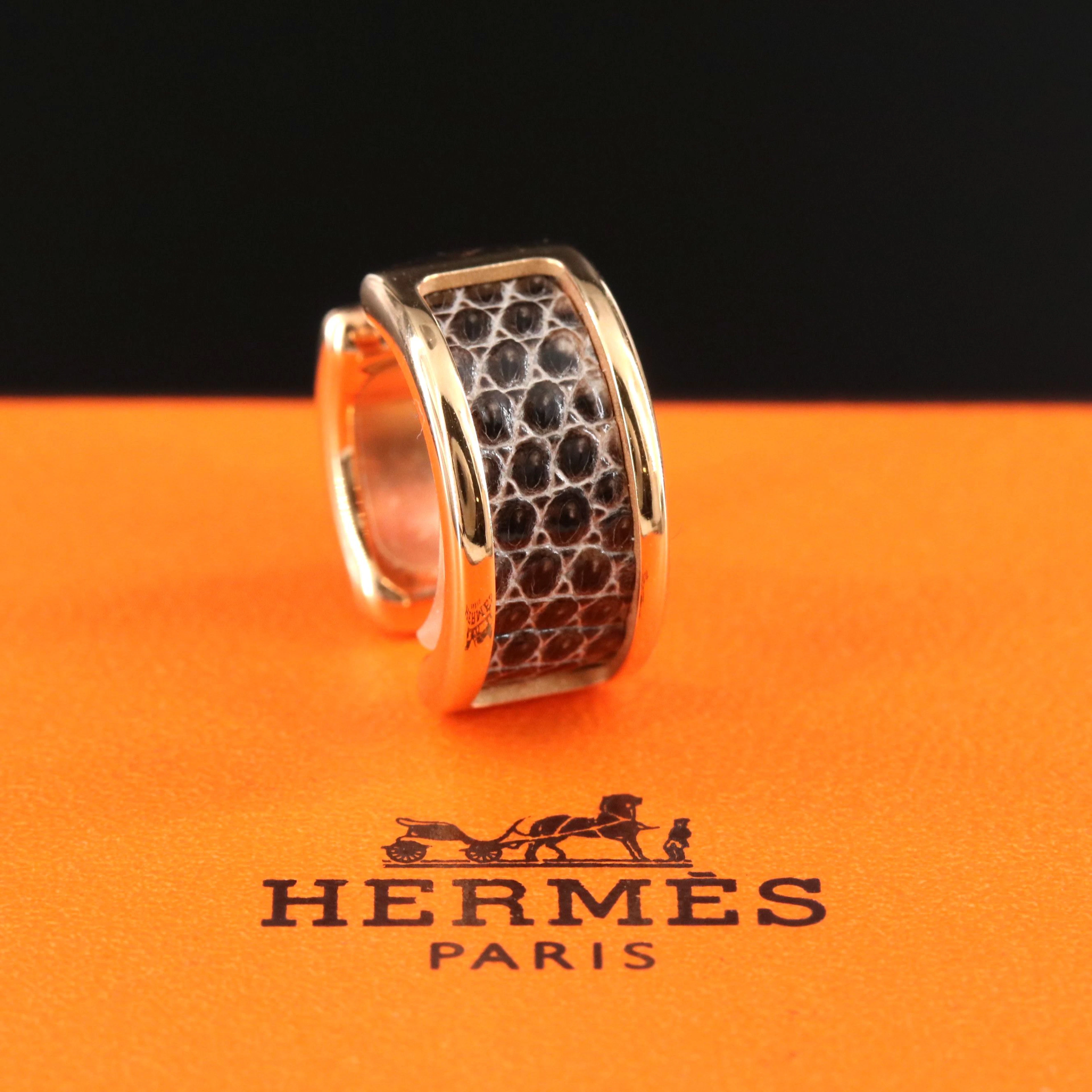 Hermès Olympe Rose Tone and Leather Ear Cuff