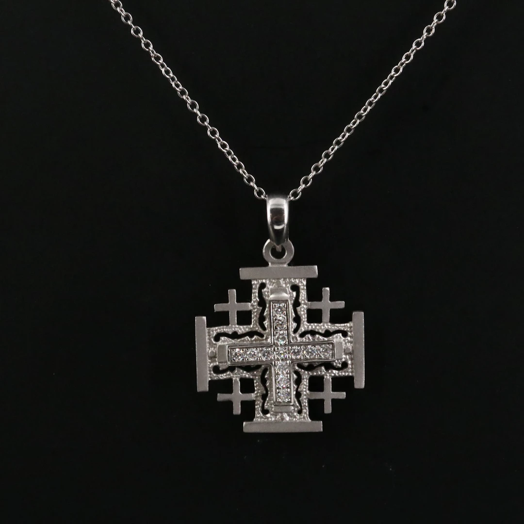 I. Reiss 14K Diamond Jerusalem Pendant Necklace