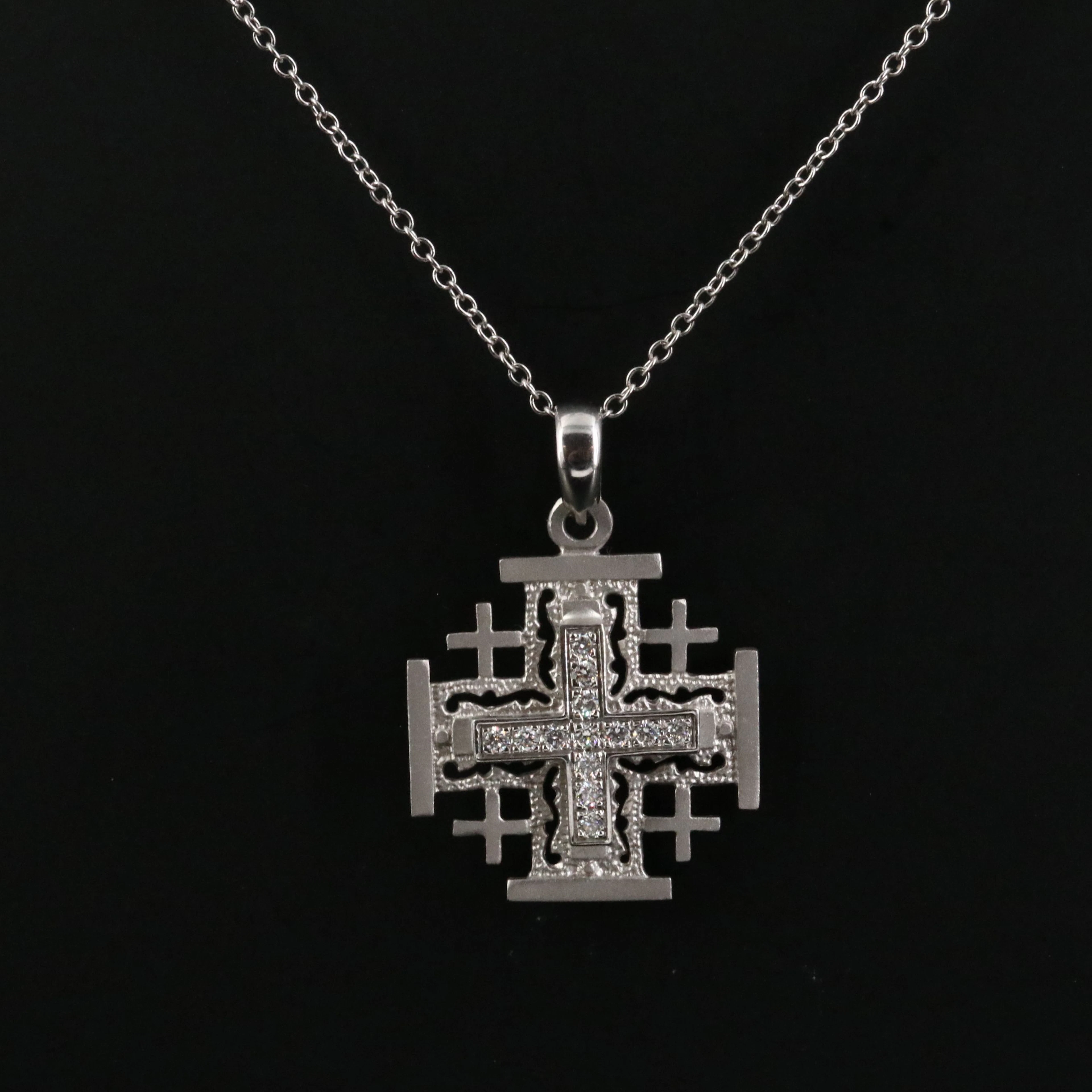 I. Reiss 14K Diamond Jerusalem Pendant Necklace