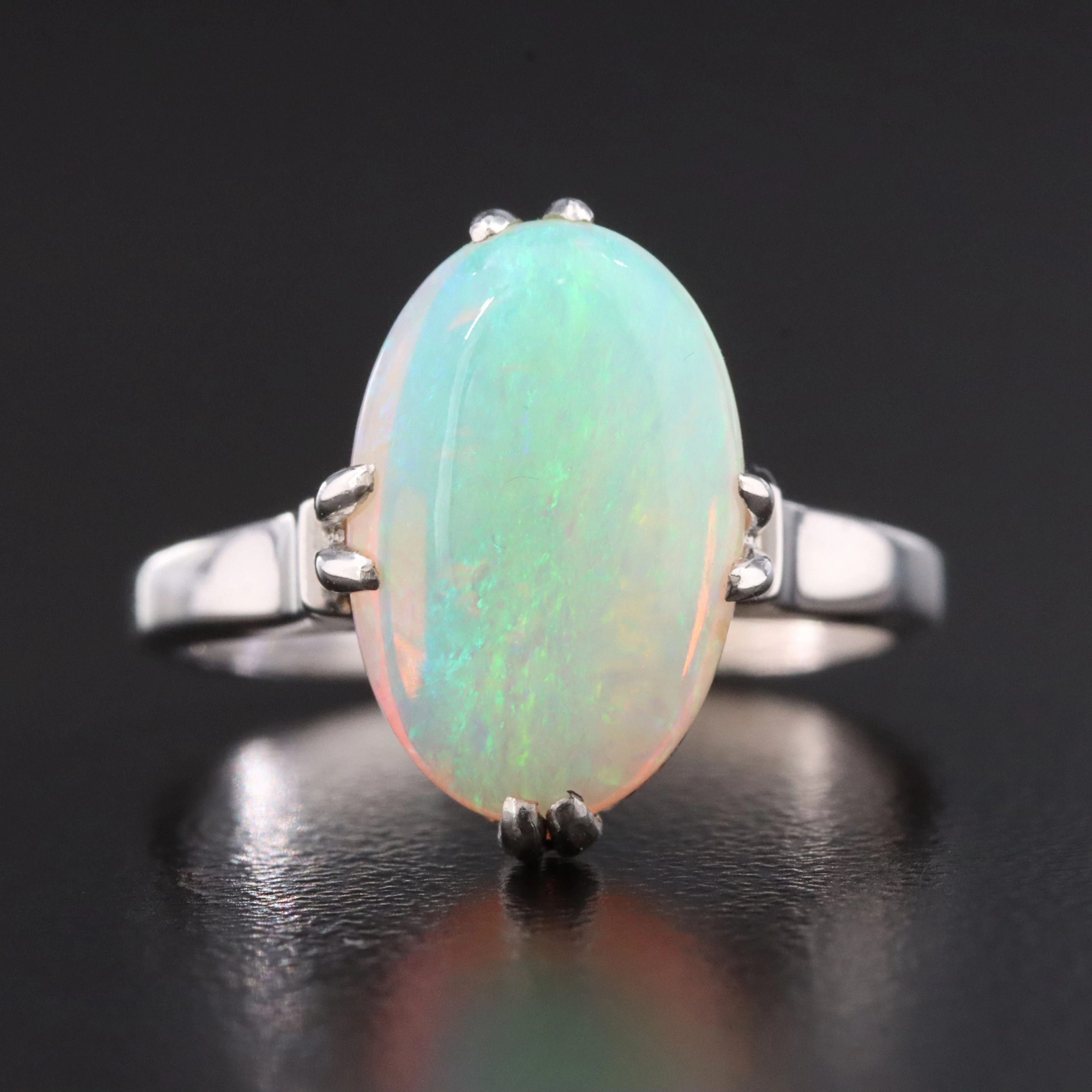 Vintage Bespoke Alloy Opal Ring