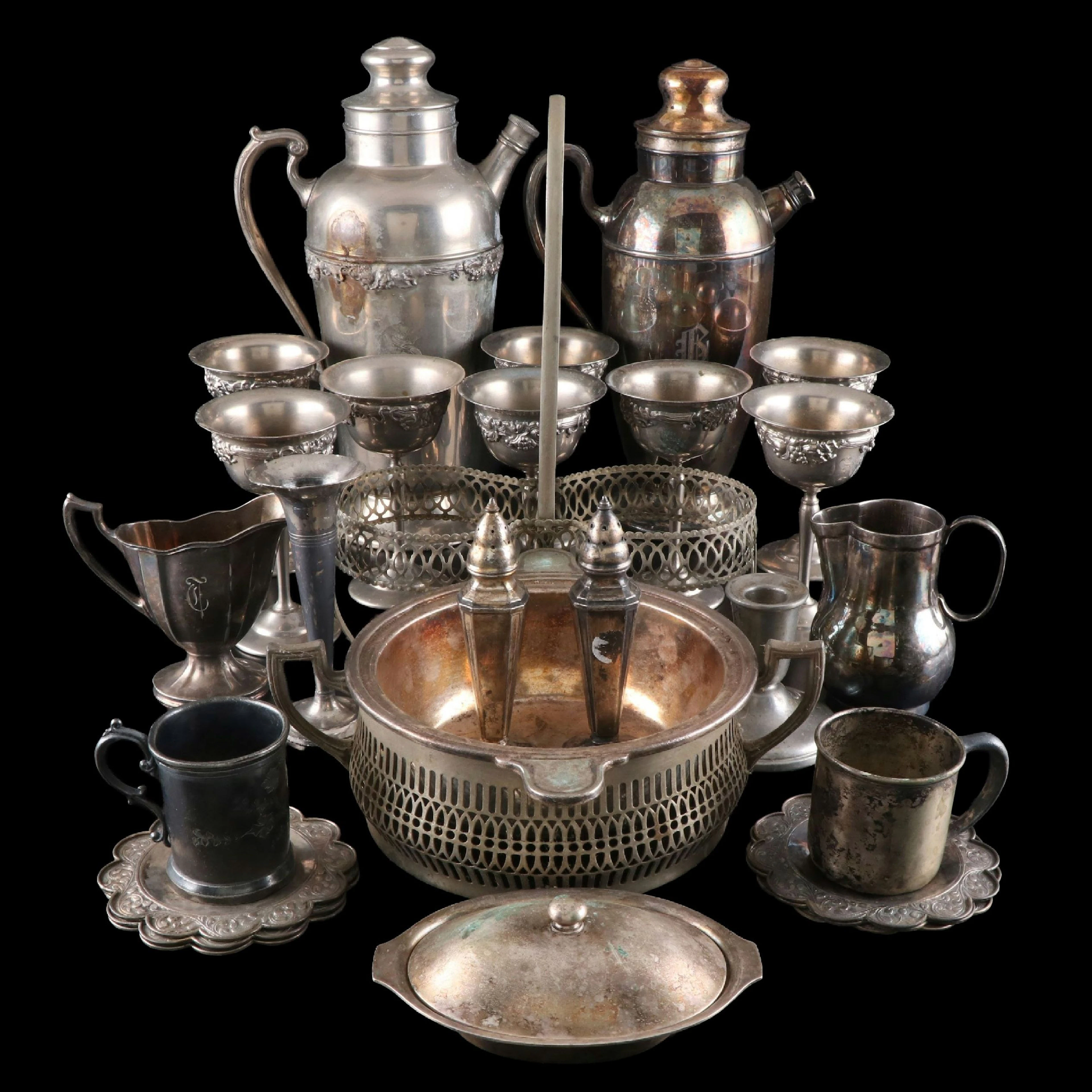 Art Deco Style Cocktail Shakers and Other Tableware